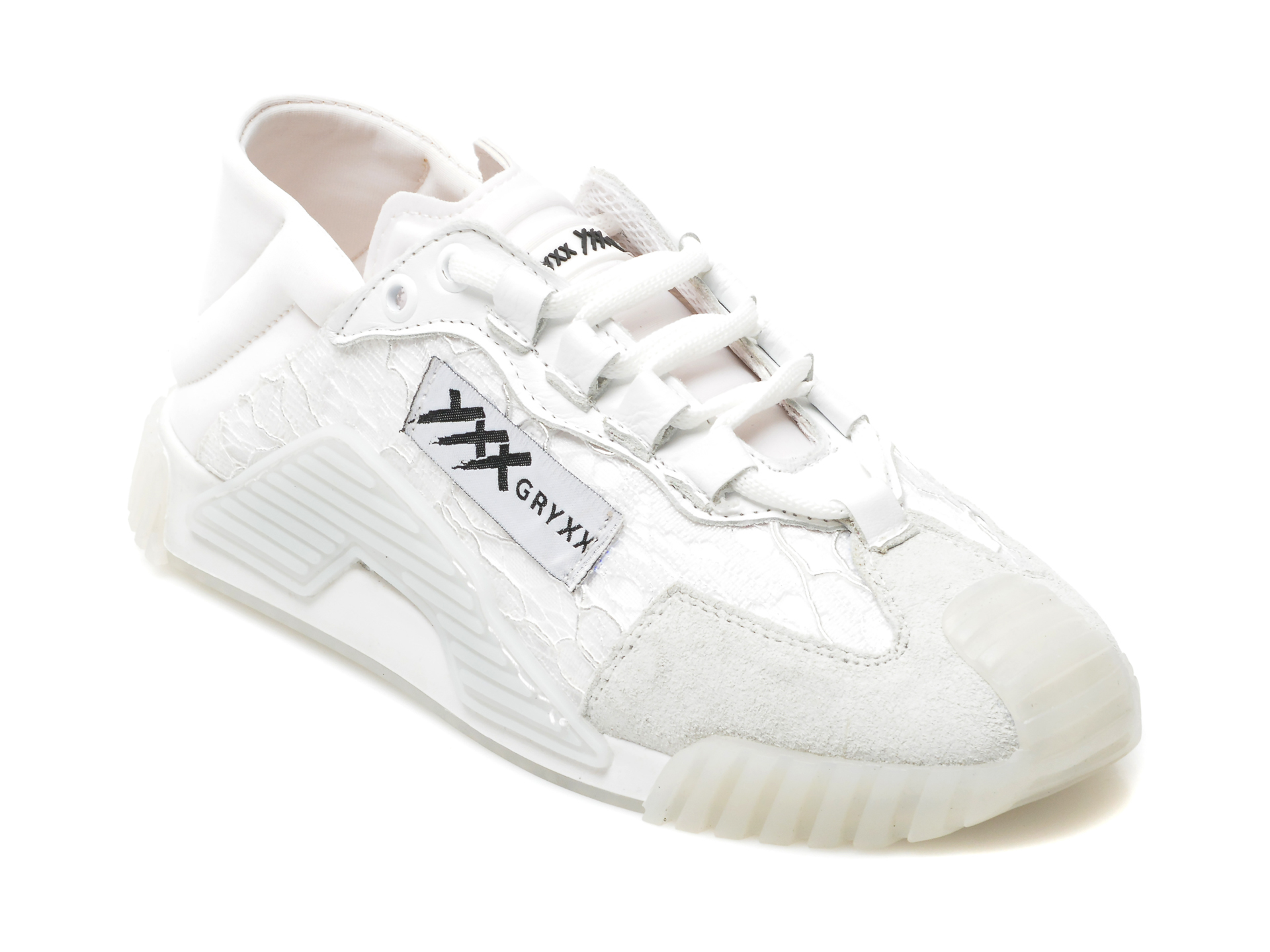 Pantofi sport GRYXX albi, MK1191, din material textil Gryxx Gryxx