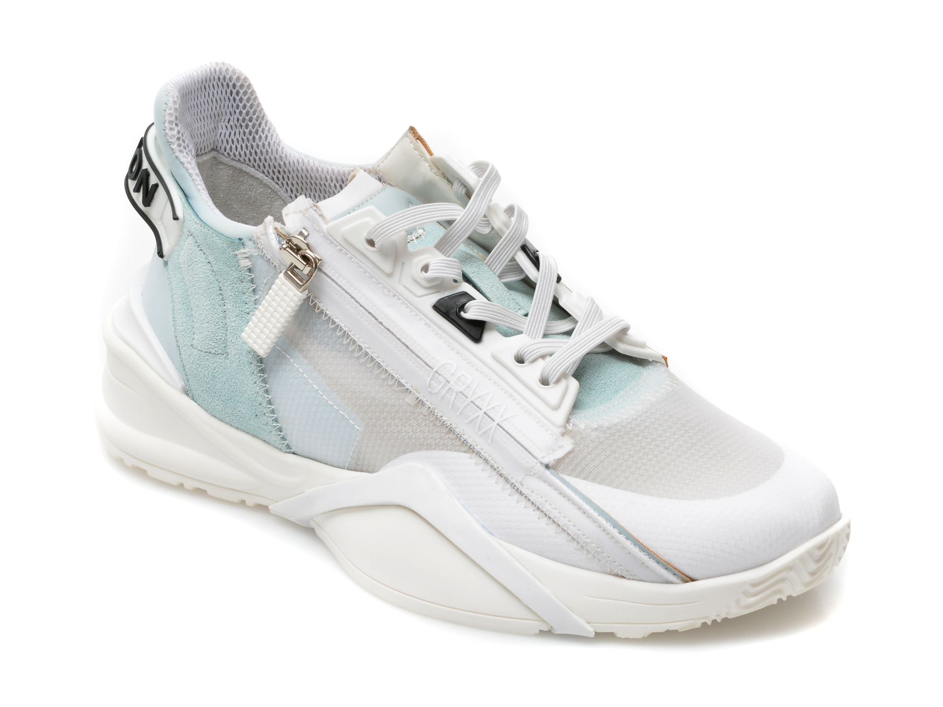 Pantofi sport GRYXX albi, MO1522, din piele ecologica si material textil Gryxx Gryxx