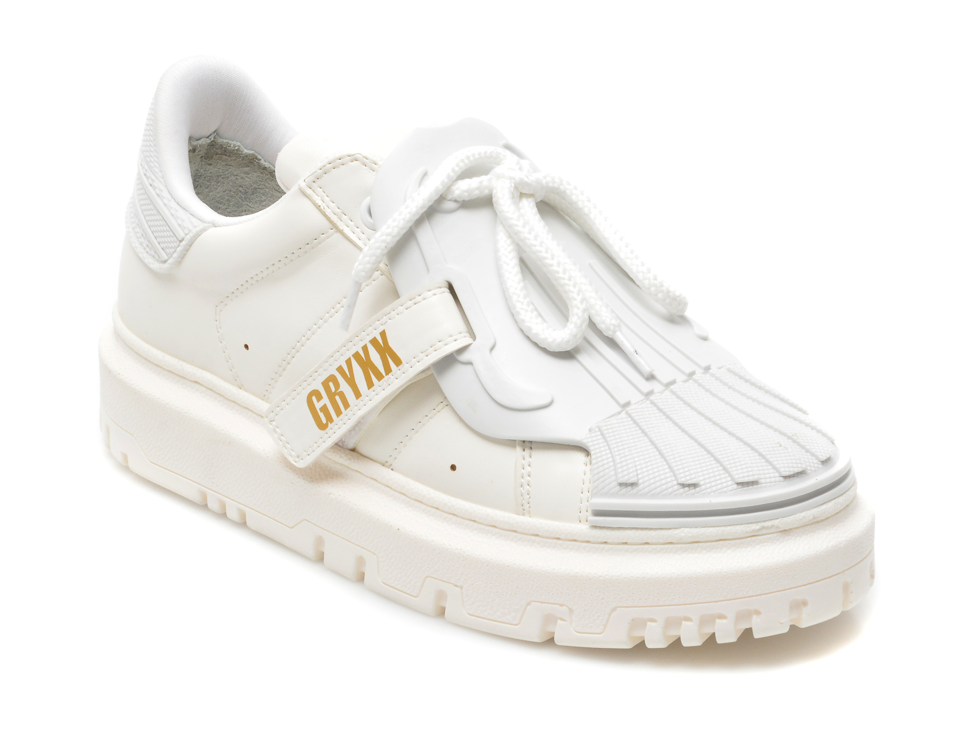 Pantofi sport GRYXX albi, MO1602, din piele ecologica Gryxx imagine super redus 2022