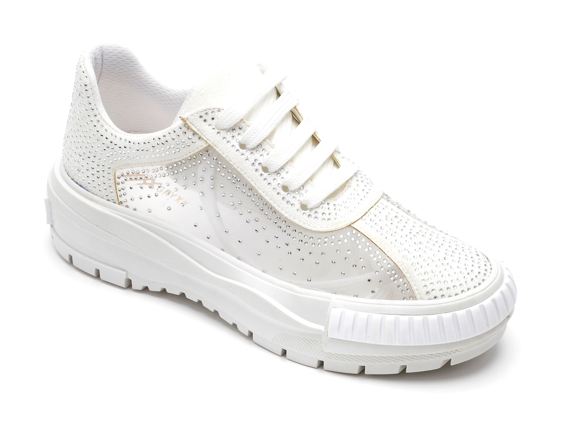 Pantofi sport GRYXX albi, MO1701, din material textil si piele ecologica 2022 ❤️ Pret Super Black Friday otter.ro imagine noua 2022