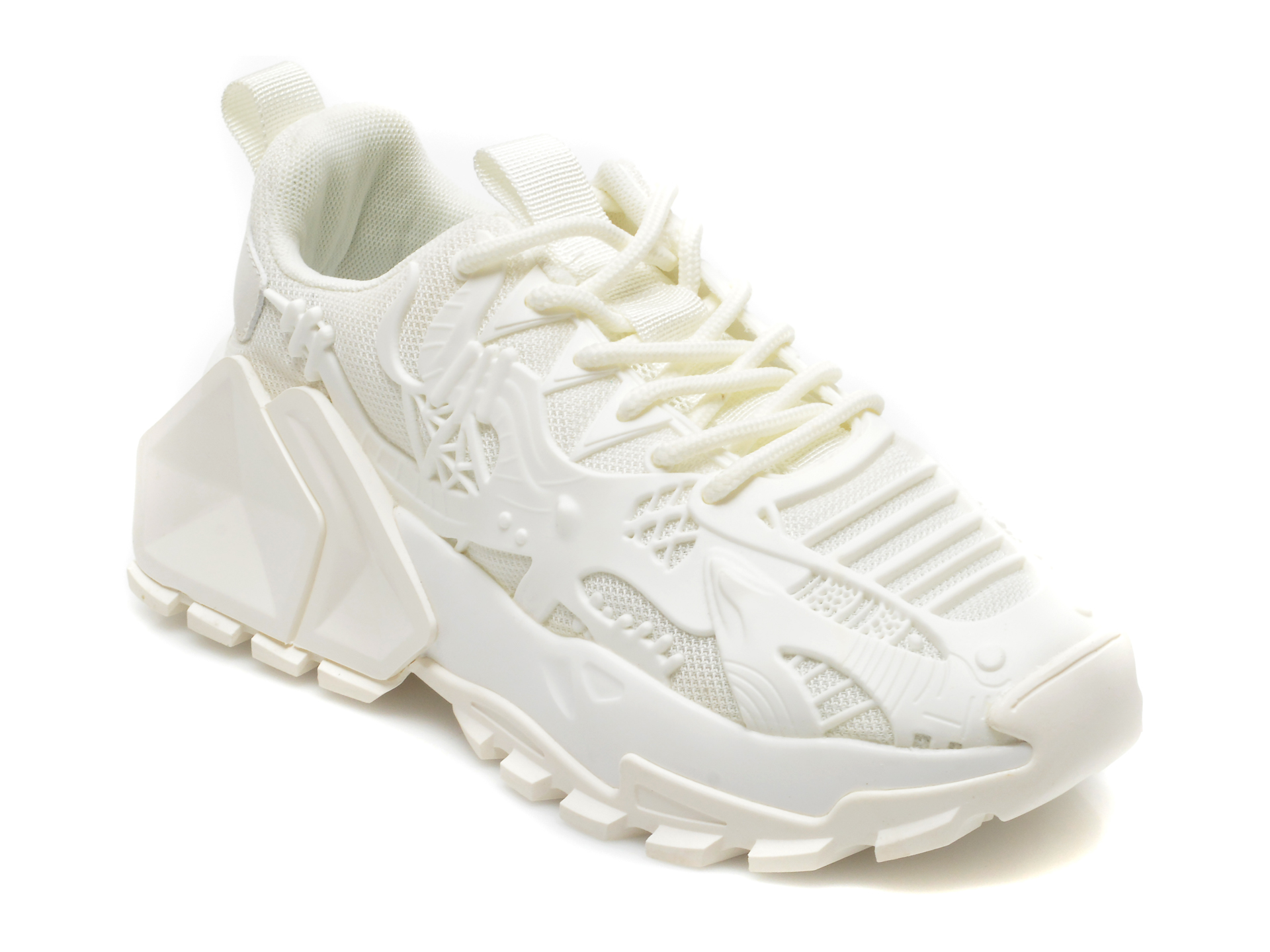 Pantofi sport GRYXX albi, PM328L, din material textil si piele ecologica Gryxx