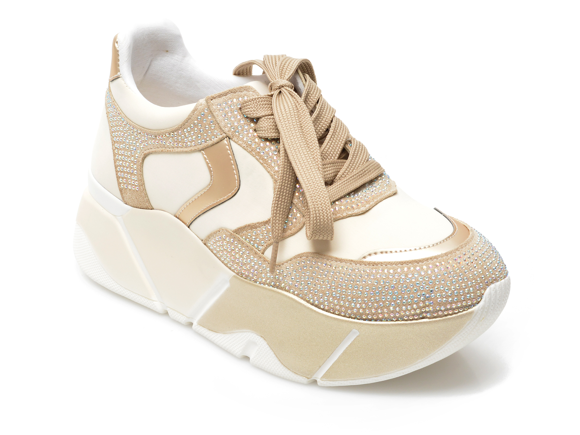 Pantofi sport GRYXX bej, MO86C2, din material textil si piele ecologica /femei/pantofi imagine noua