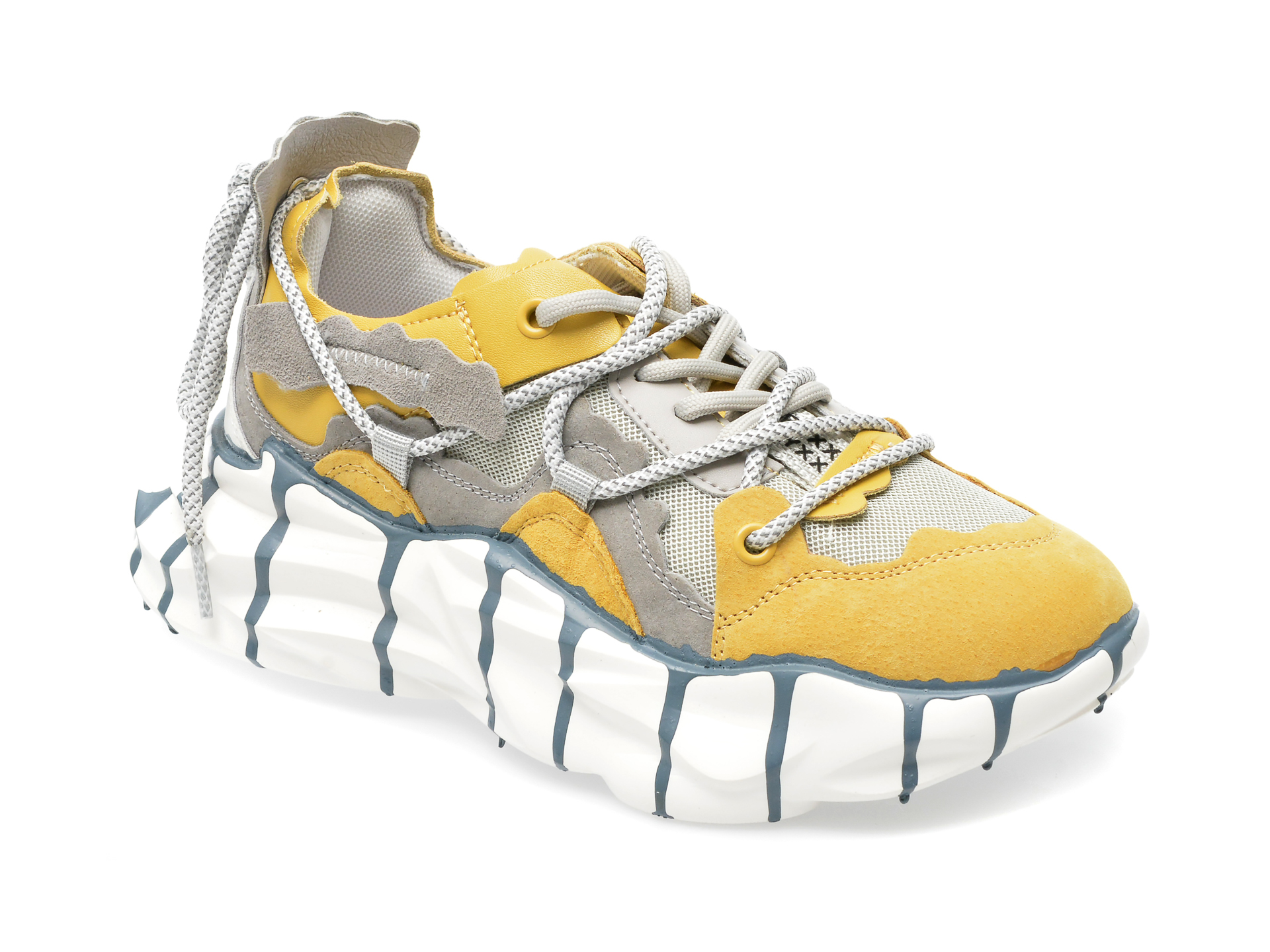Pantofi sport GRYXX galbeni, 267139, din material textil si piele naturala /femei/pantofi imagine noua