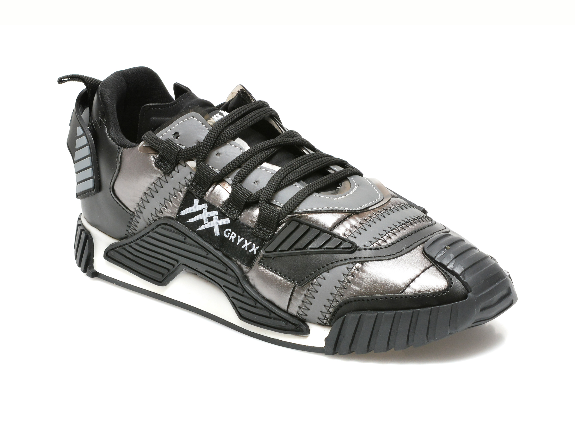Pantofi sport GRYXX gri, MK11951, din material textil si piele ecologica Gryxx imagine super redus 2022