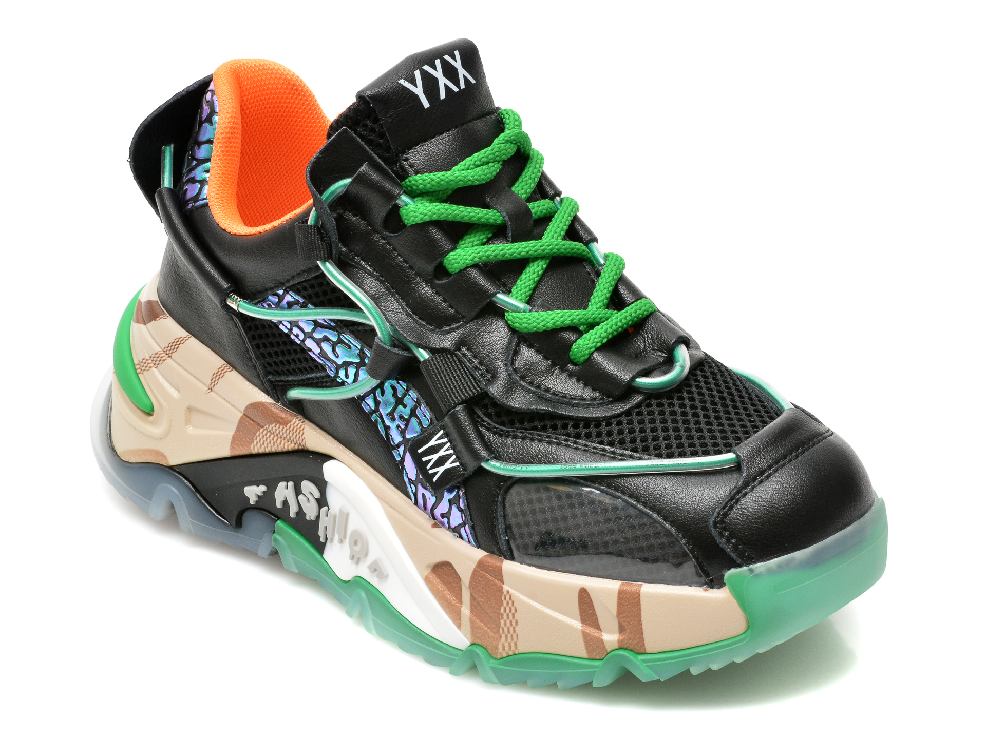 Pantofi sport GRYXX negri, 2176, din material textil si piele naturala Gryxx INCALTAMINTE