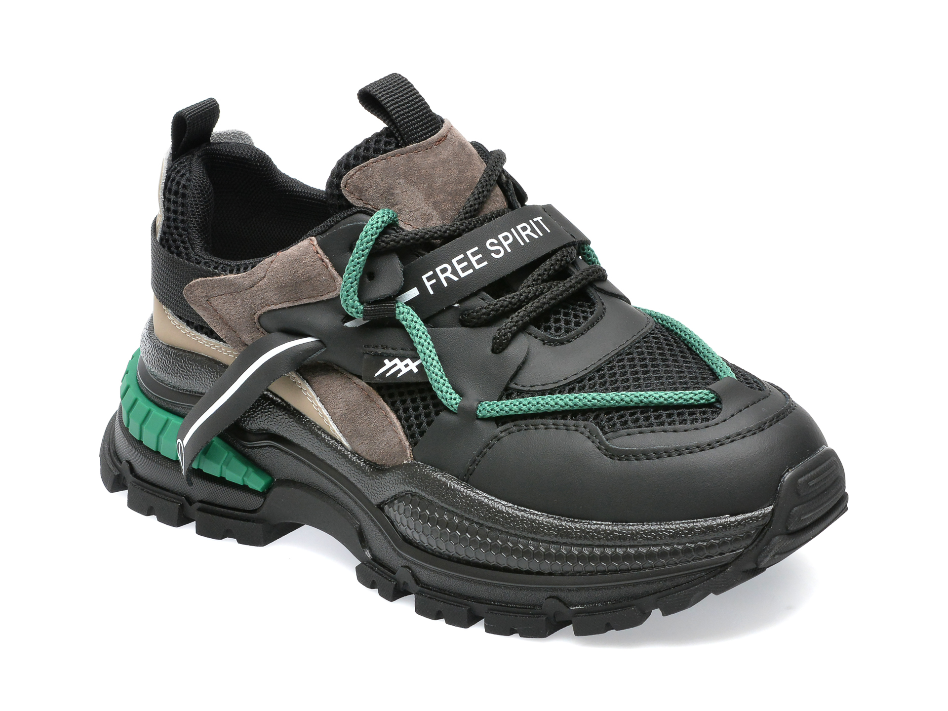 Pantofi sport GRYXX negri, 267059, din material textil si piele naturala