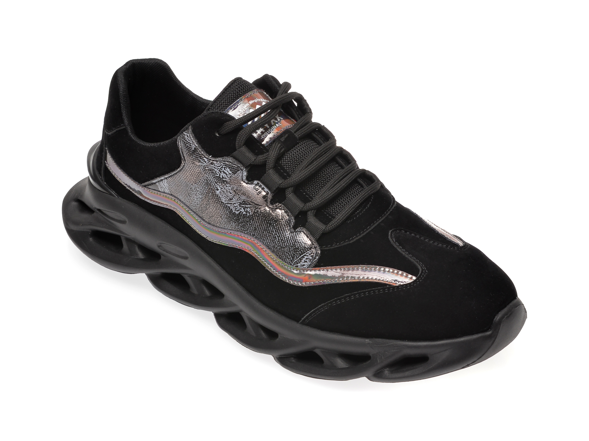 Pantofi sport GRYXX negri, 29031, din material textil si piele ecologica
