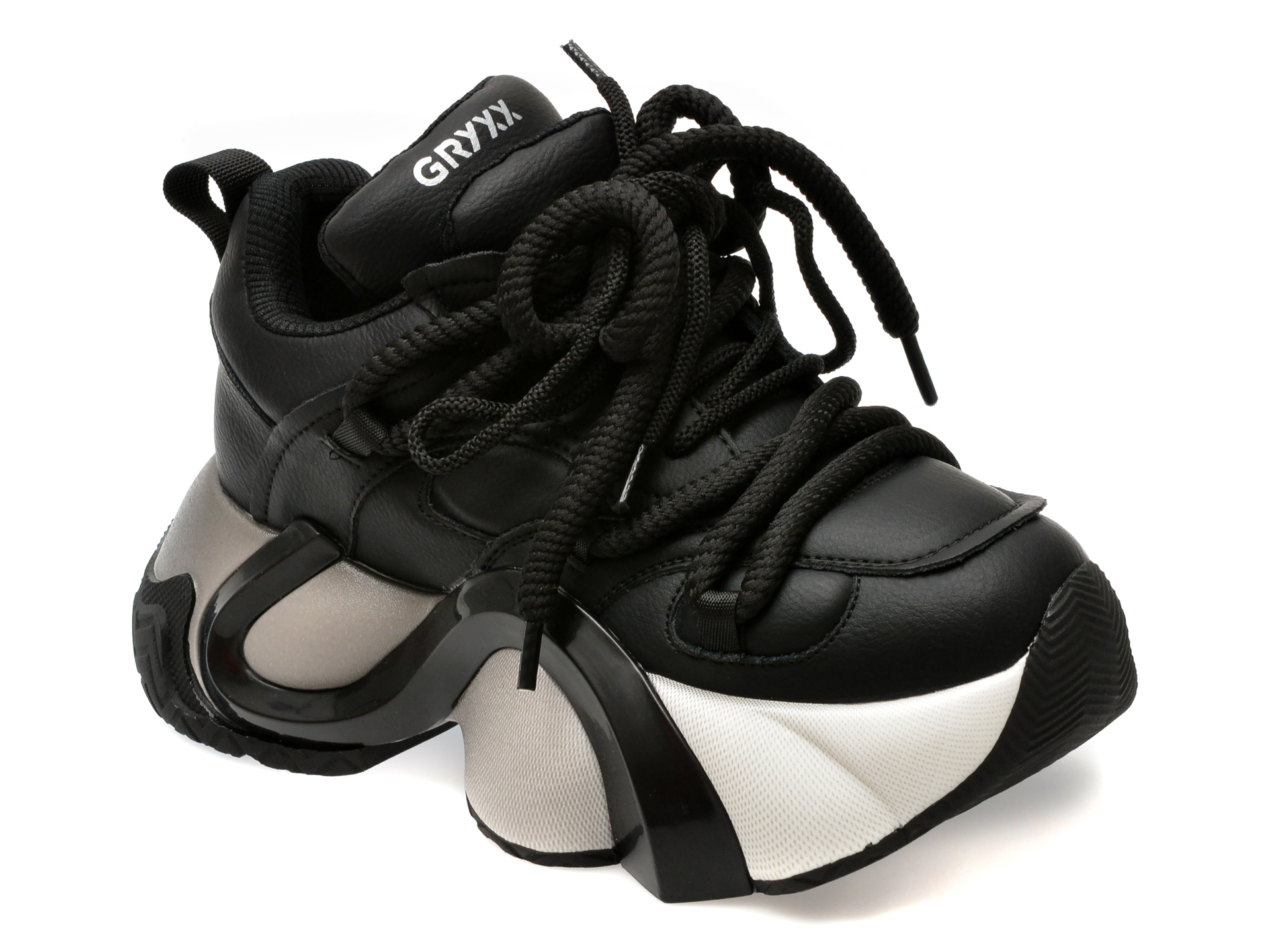 Pantofi Sport Gryxx Negri, 7993, Din Piele Naturala