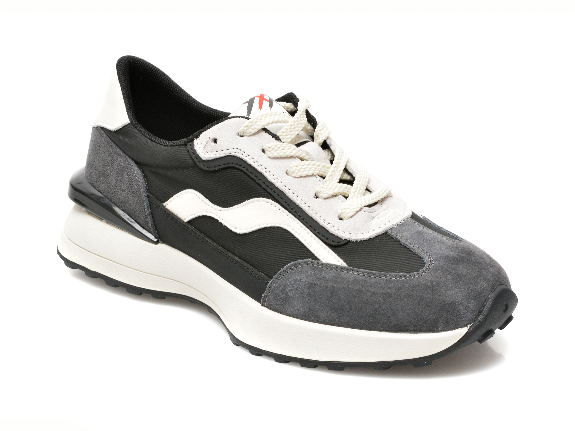 Pantofi sport GRYXX negri, B957, din material textil si piele naturala