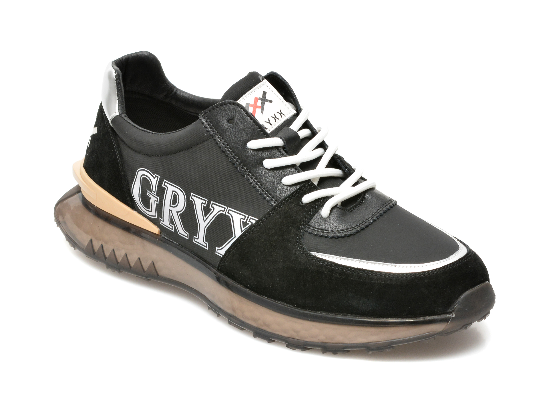 Pantofi sport GRYXX negri, C2838, din material textil si piele naturala Gryxx Gryxx