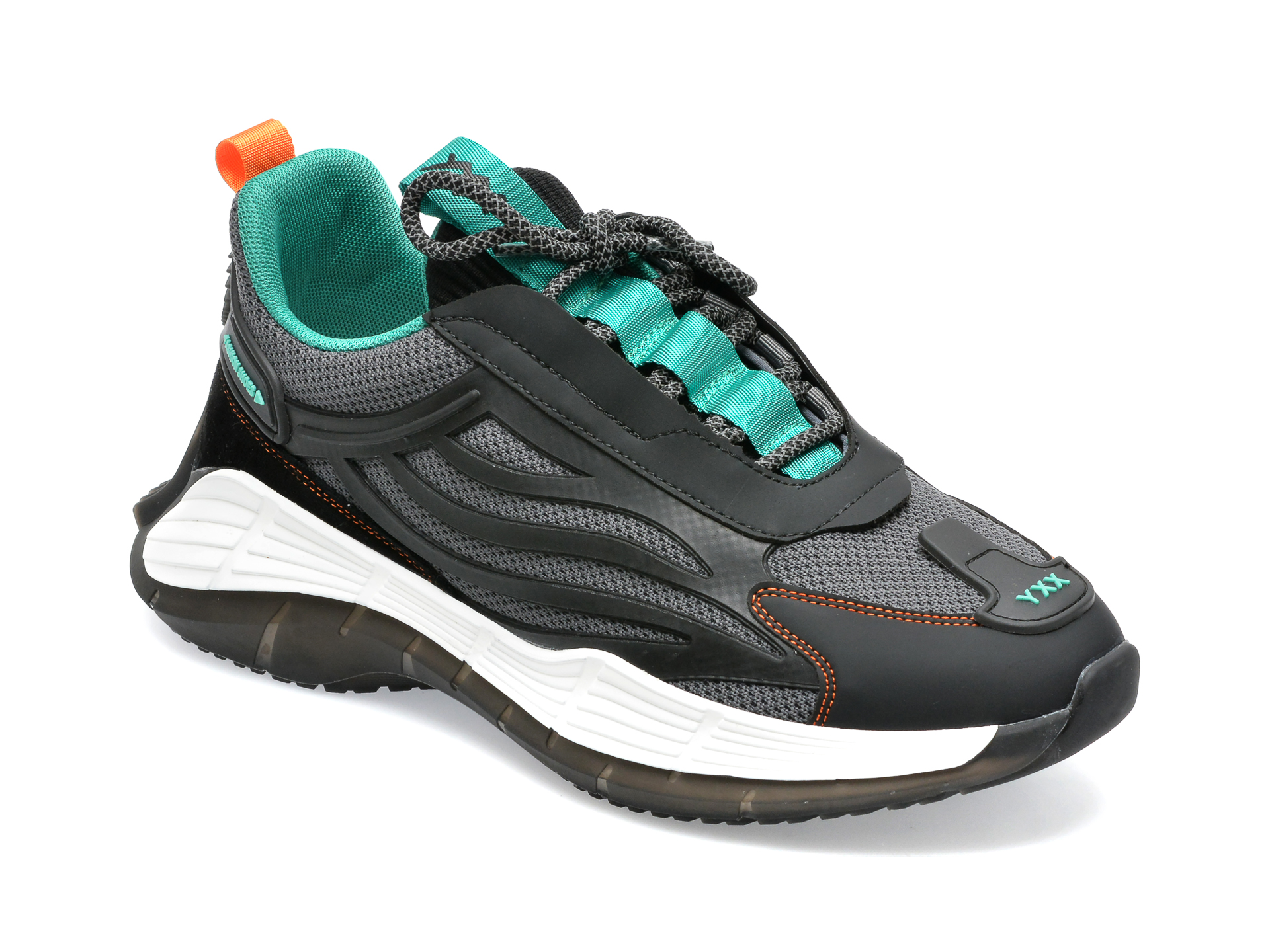 Pantofi sport GRYXX negri, D17909, din material textil si piele ecologica /barbati/pantofi