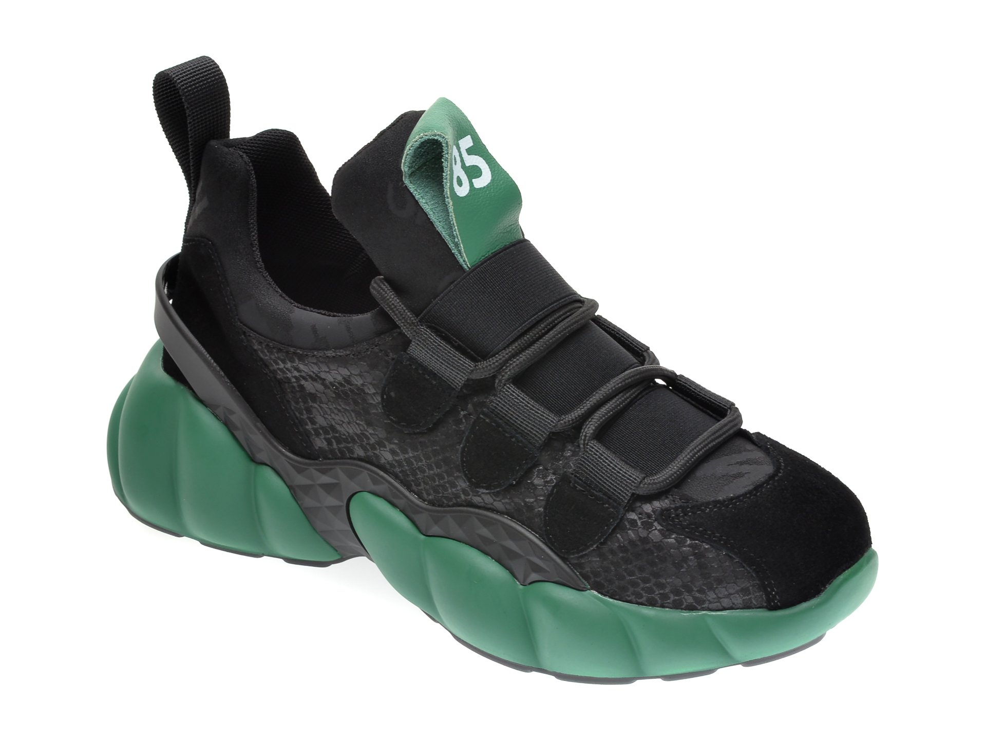 Pantofi sport GRYXX negri, H1153, din material textil si piele naturala
