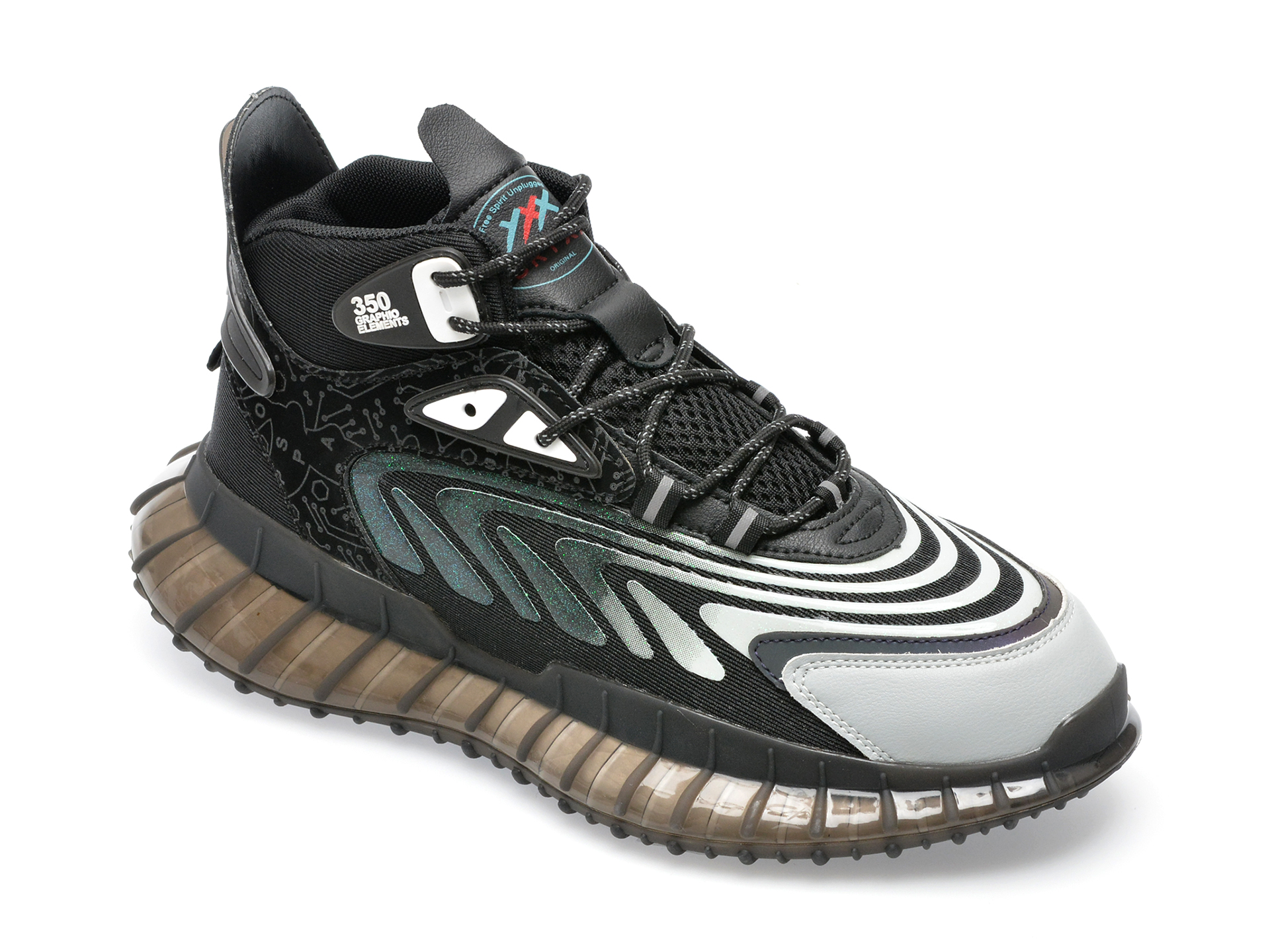 Pantofi sport GRYXX negri, HX610339, din material textil si piele ecologica barbati 2023-05-28