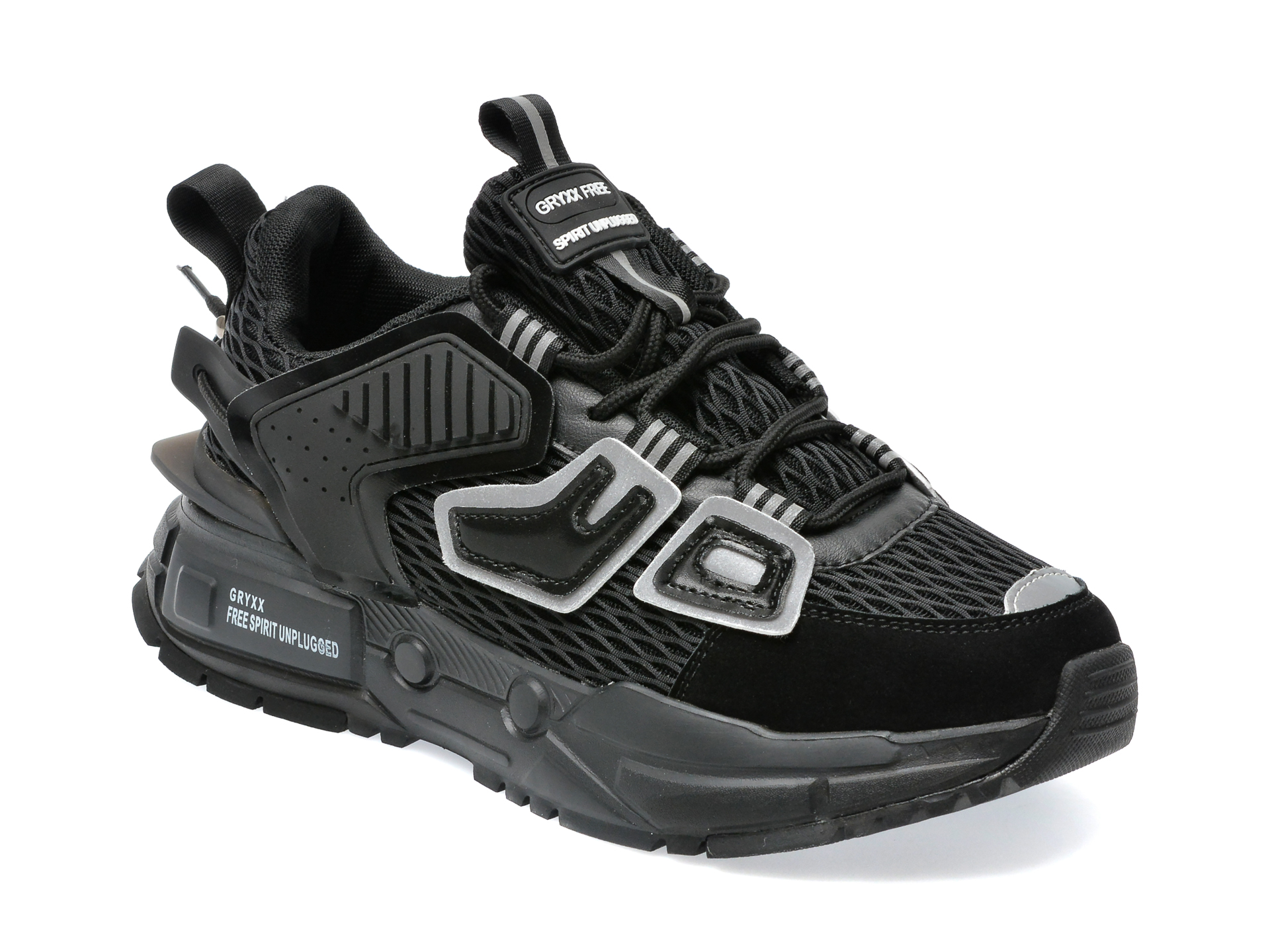 Pantofi sport GRYXX negri, HX826869, din material textil si piele ecologica /barbati/pantofi imagine noua