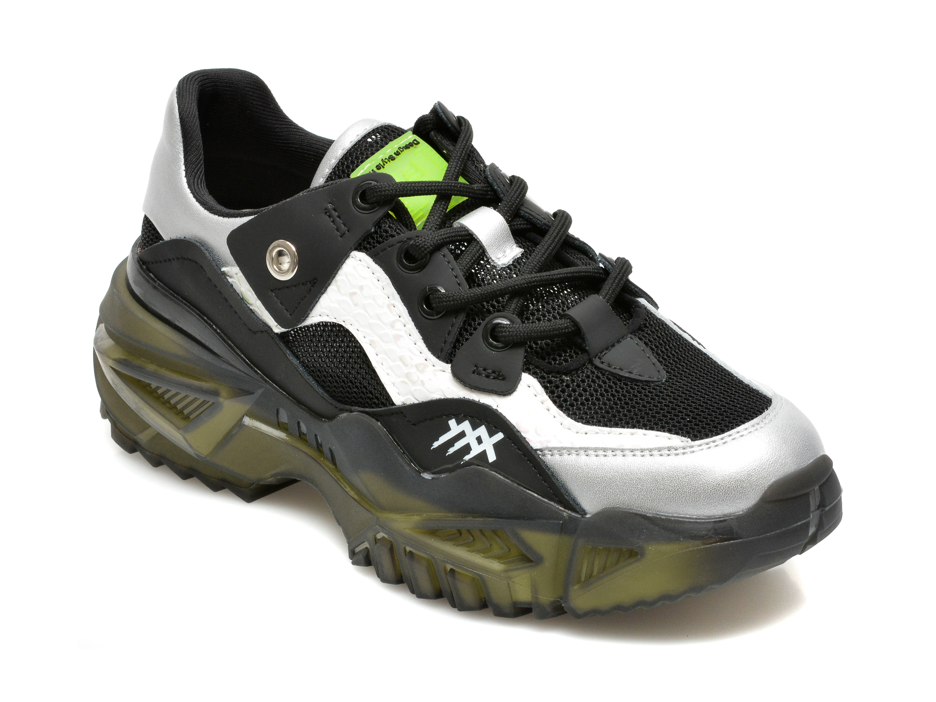 Pantofi sport GRYXX negri, K551, din material textil si piele naturala