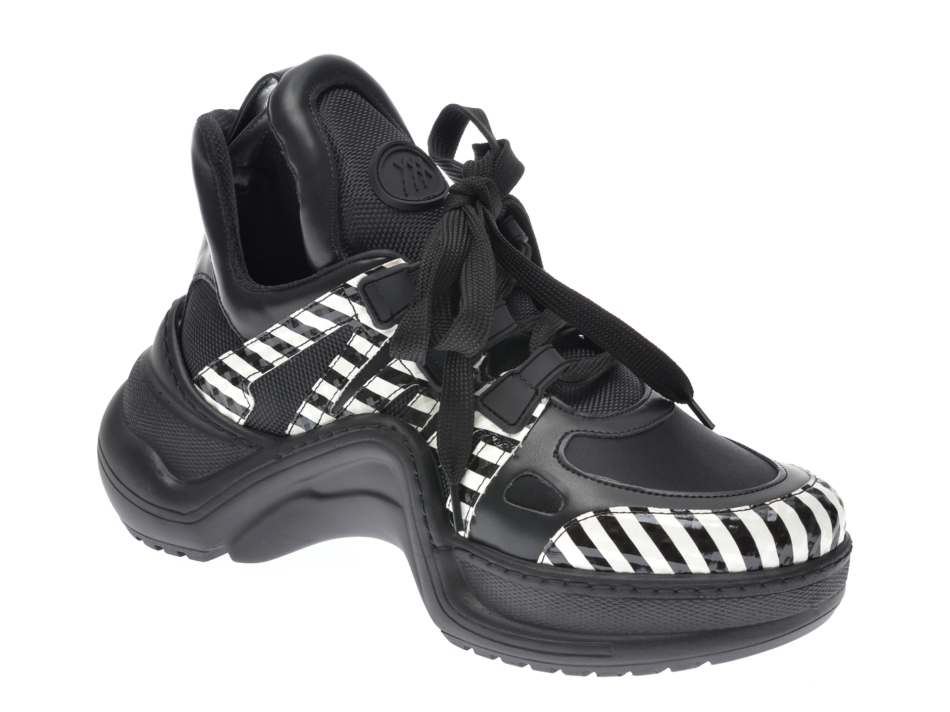Pantofi sport GRYXX negri, MK1043, din piele ecologica