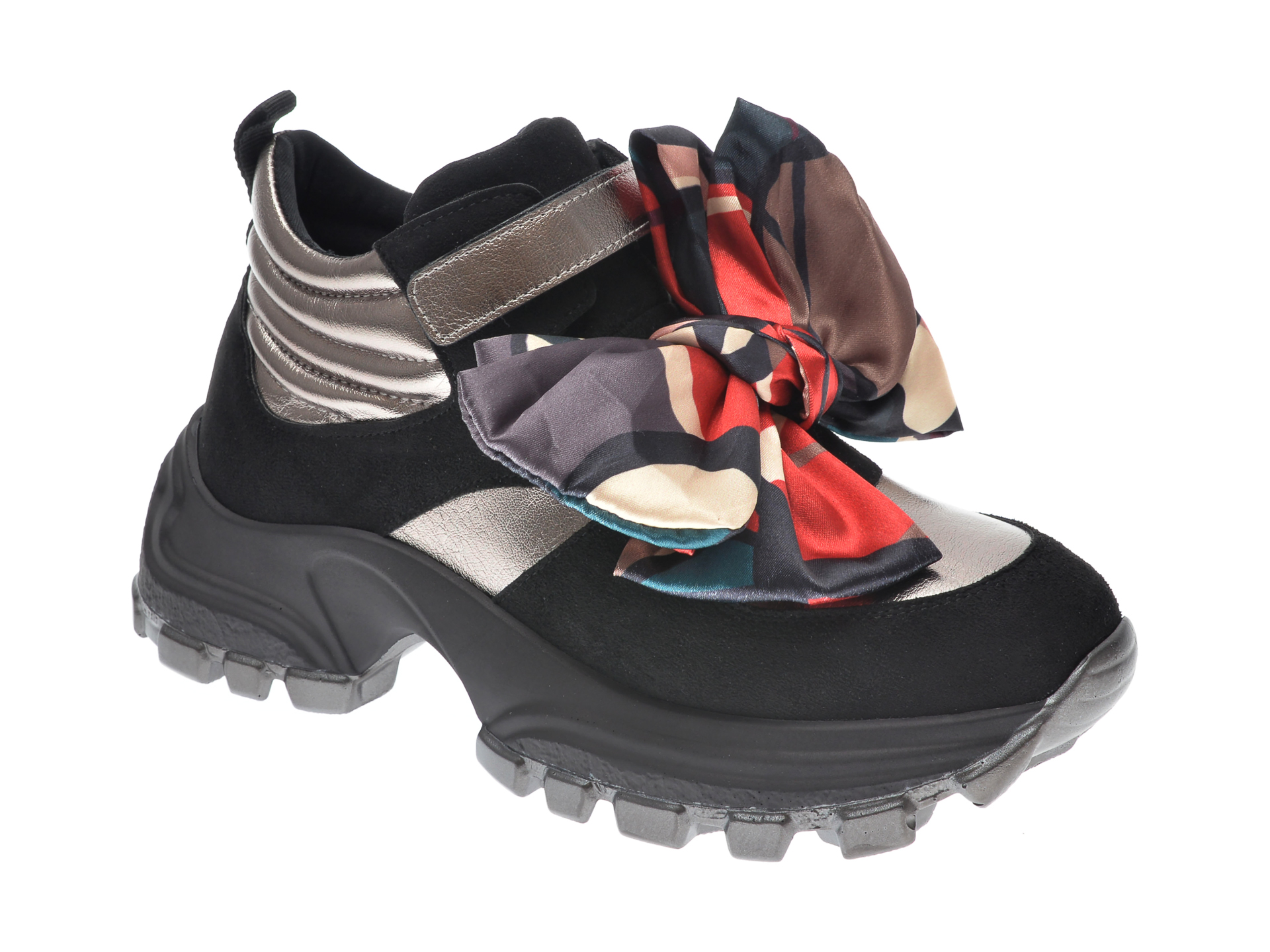 Pantofi sport GRYXX negri, MO12454, din material textil si piele ecologica