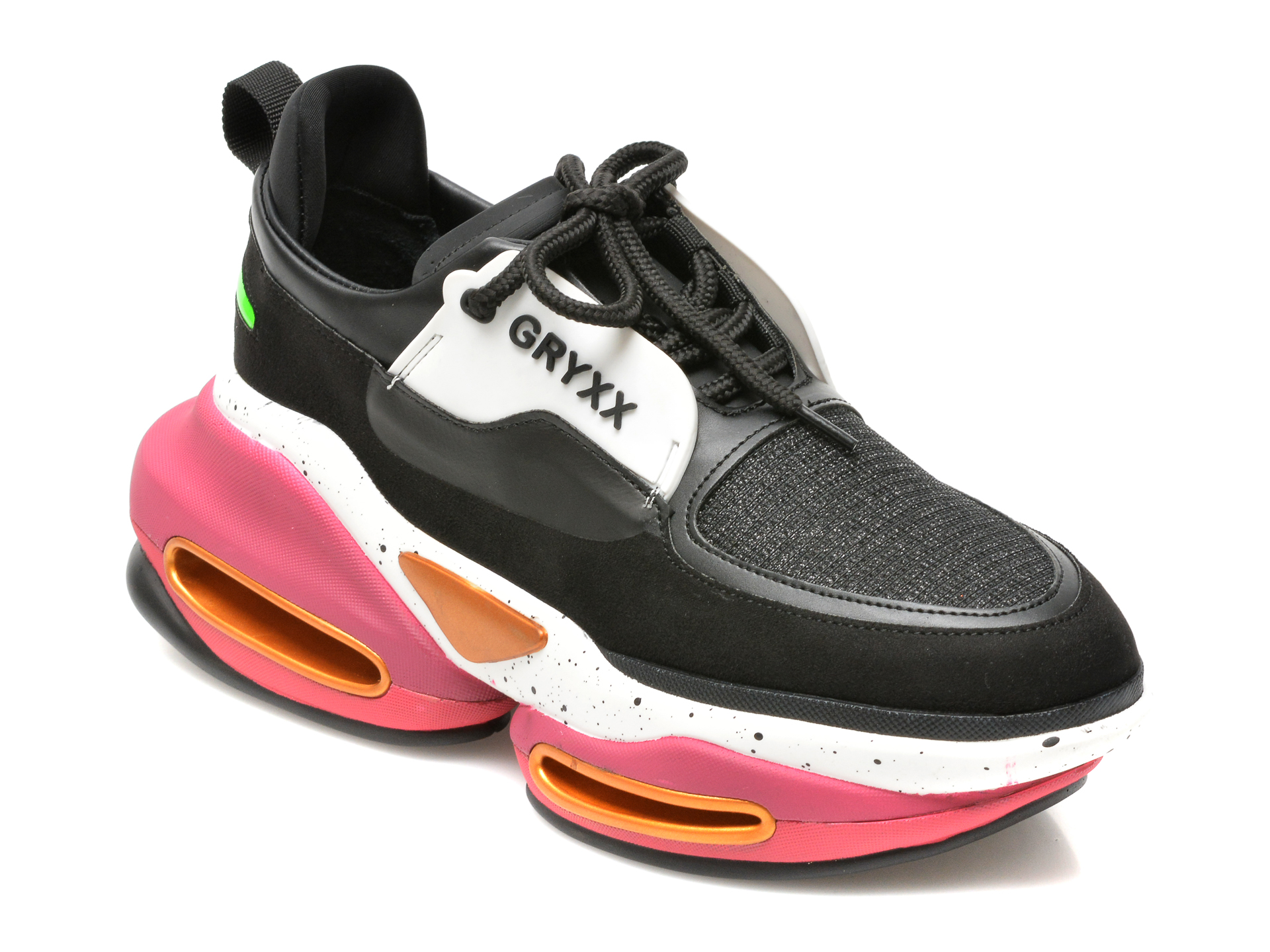 Pantofi sport GRYXX negri, MO1615, din piele ecologica Gryxx imagine noua