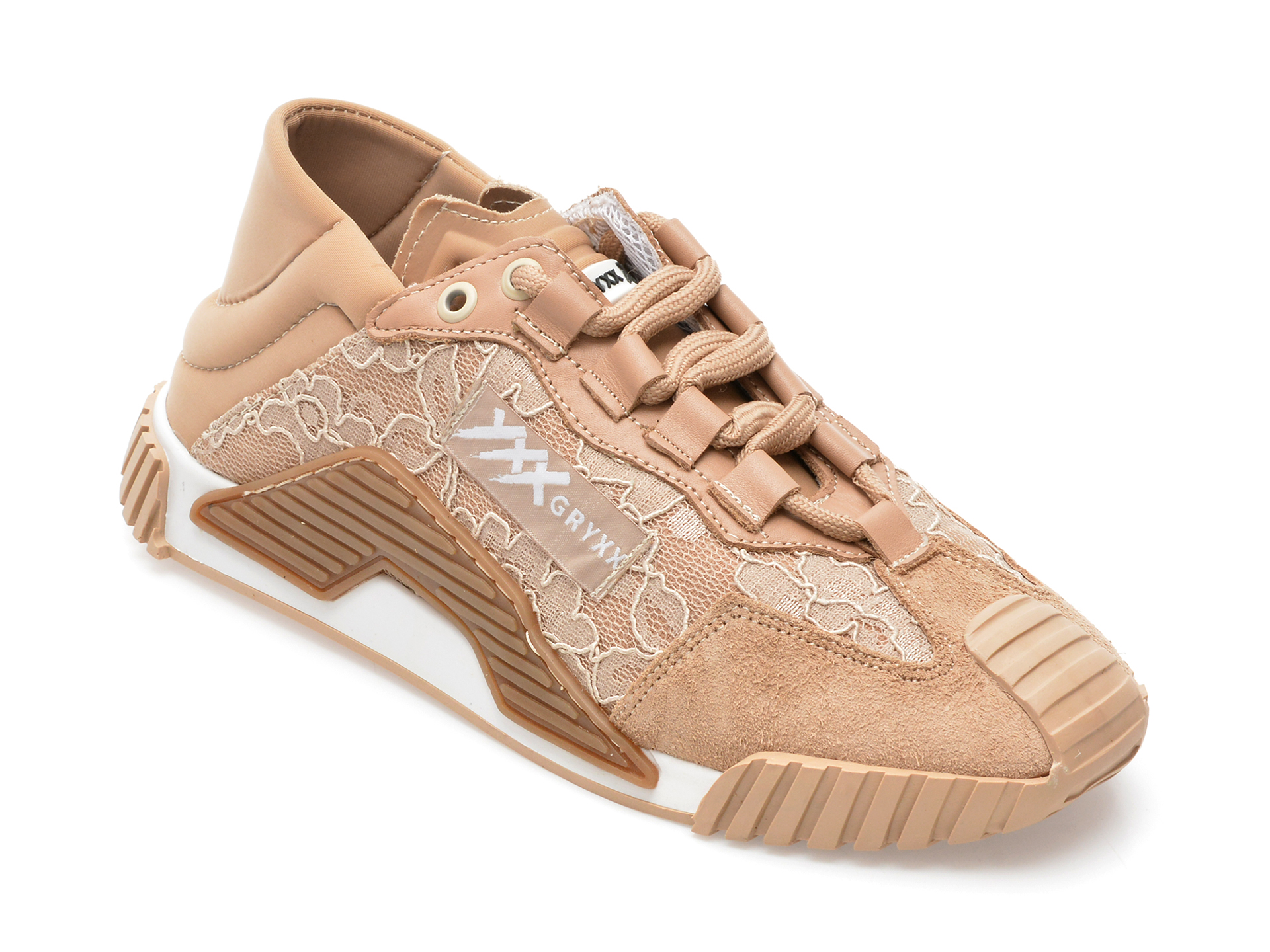 Pantofi sport GRYXX nude, MK1191, din material textil si piele ecologica /femei/pantofi imagine noua