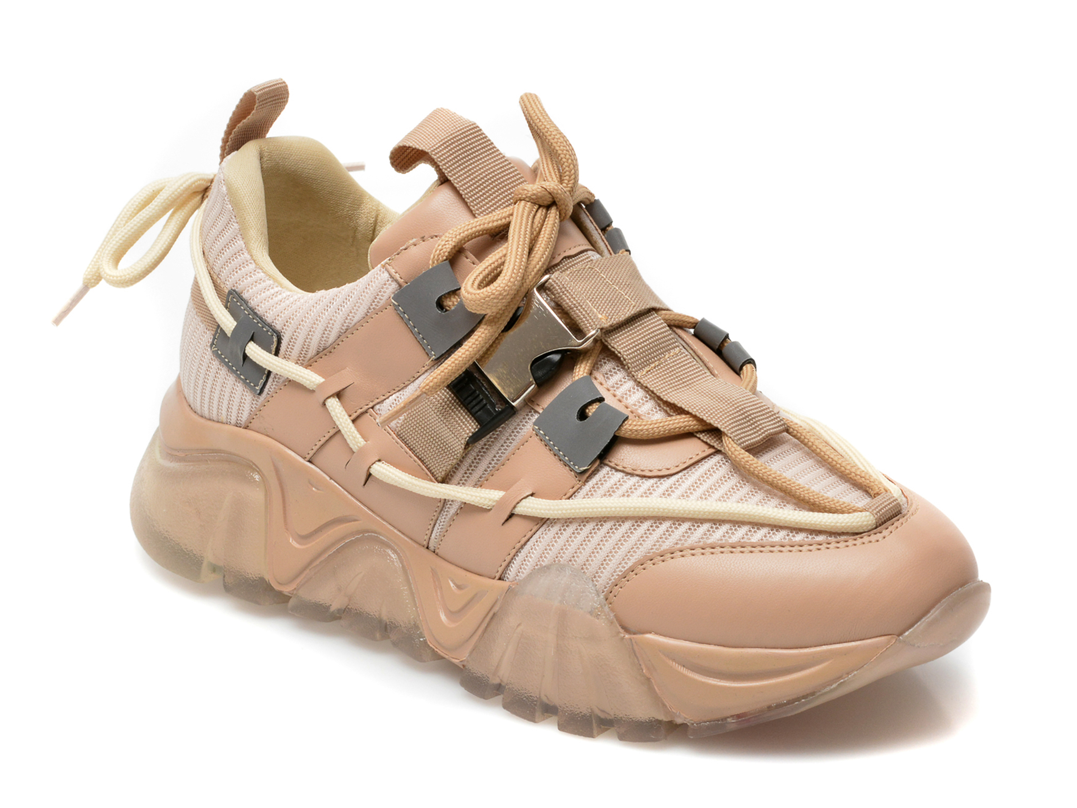 Pantofi sport GRYXX nude, T9104, din material textil si piele ecologica