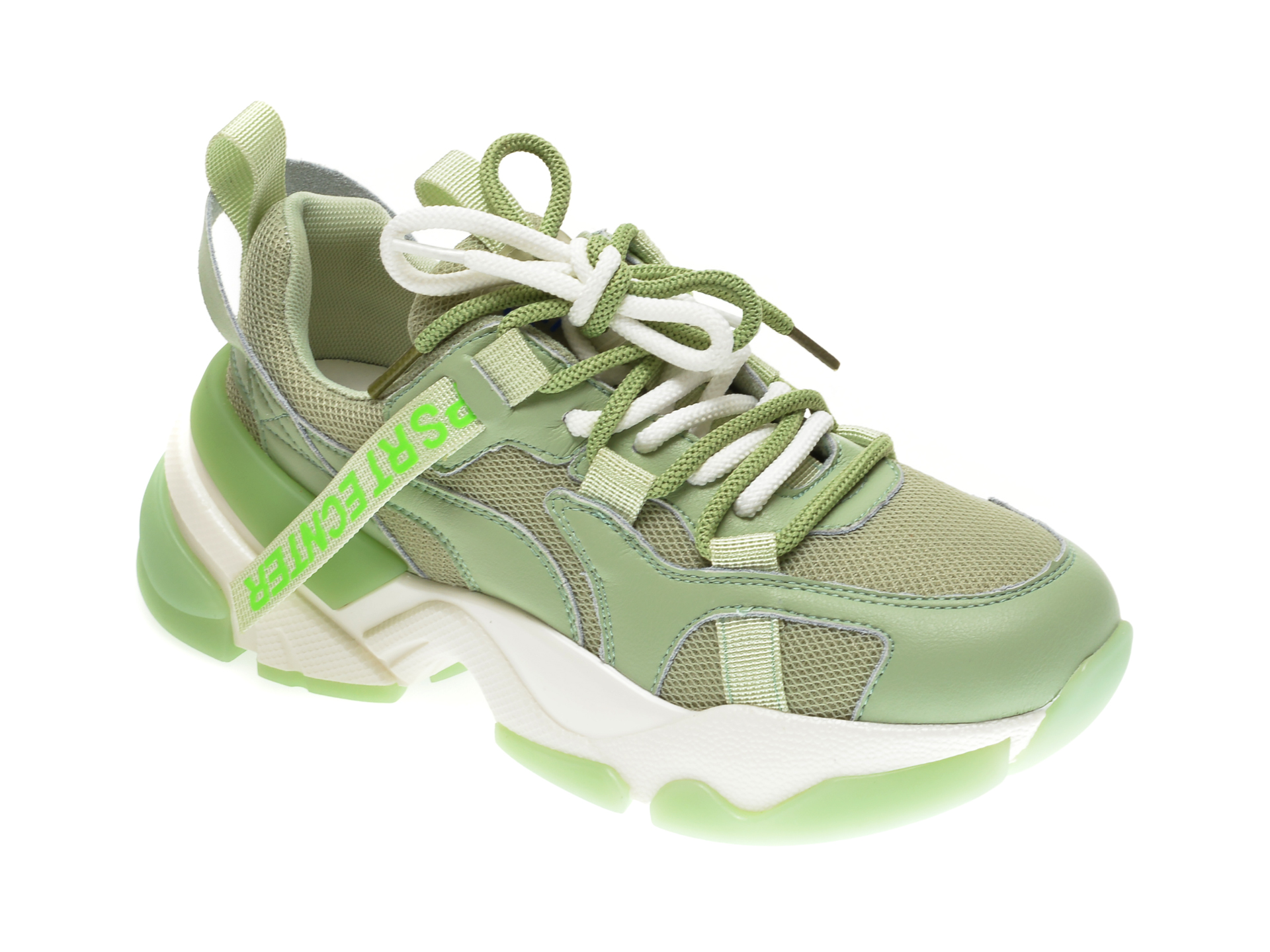 Pantofi sport GRYXX verzi, 2091, din material tyextil si piele naturala