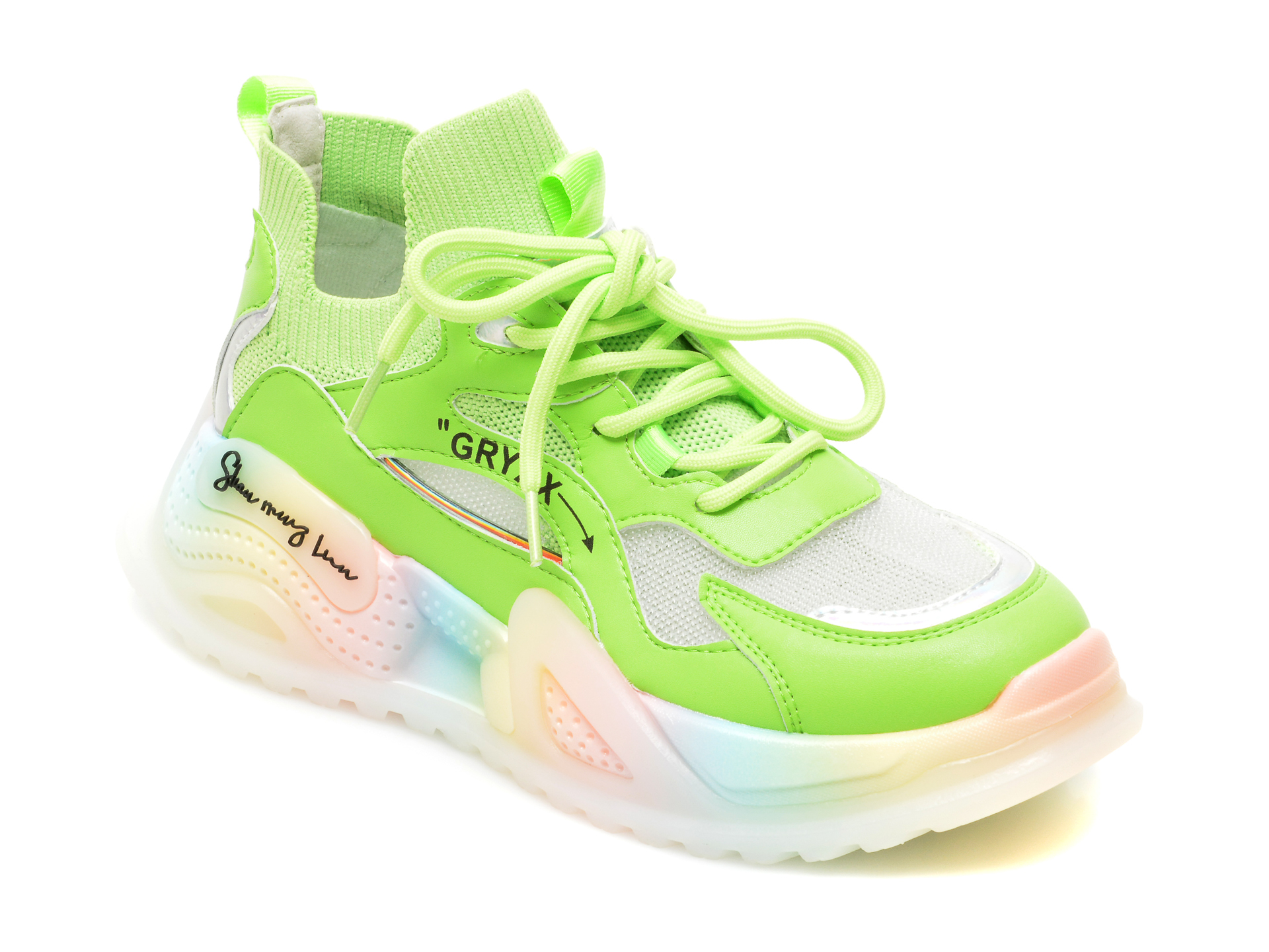 Pantofi sport GRYXX verzi, Q5080, din material textil si piele ecologica Gryxx Gryxx