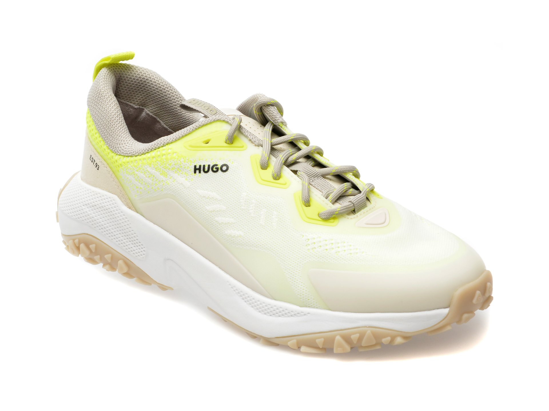 Pantofi sport HUGO albi, 7156, din piele ecologica
