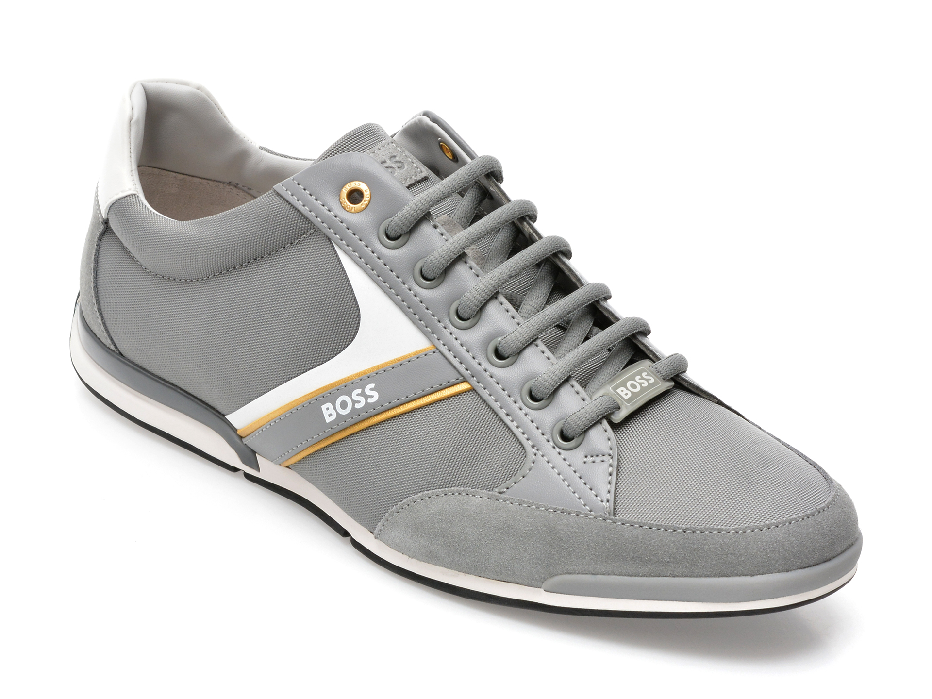 Pantofi sport HUGO BOSS gri, 1235, din material textil si piele naturala /barbati/pantofi