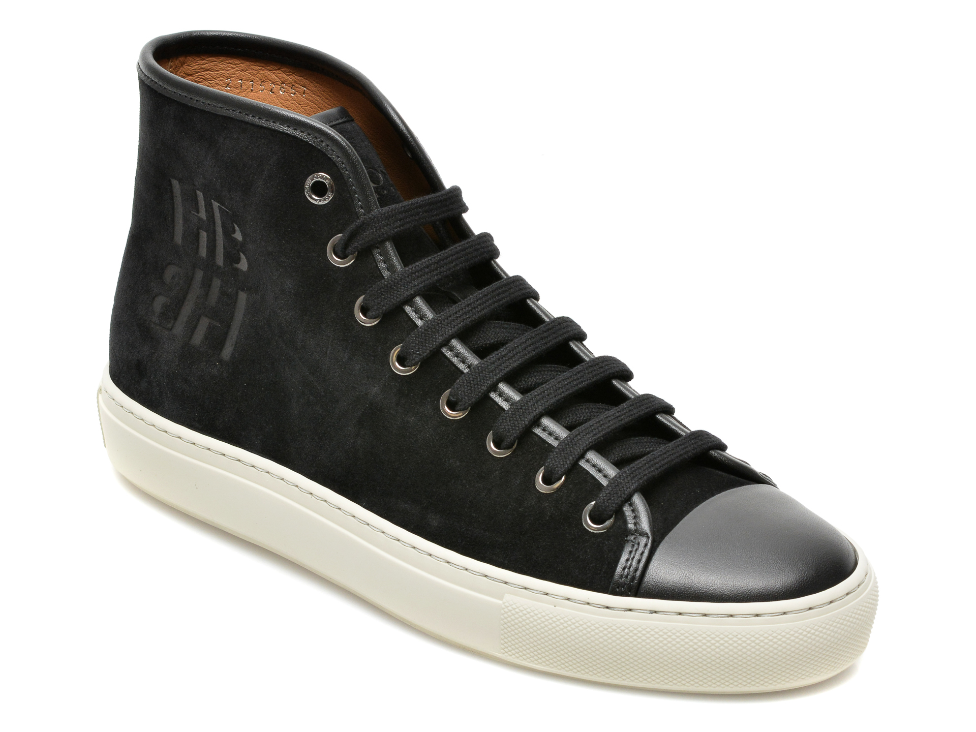 Pantofi sport HUGO BOSS negre, 9034, din piele intoarsa Hugo Boss imagine 2022 13clothing.ro