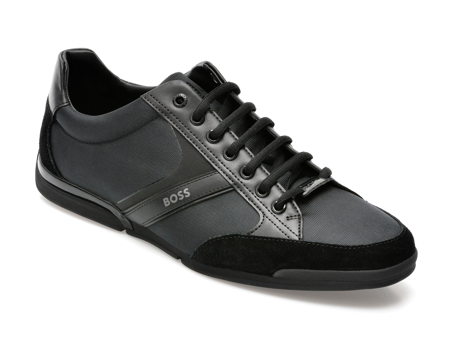 Pantofi sport HUGO BOSS negri, 1235, din material textil si piele naturala BARBATI 2023-09-28