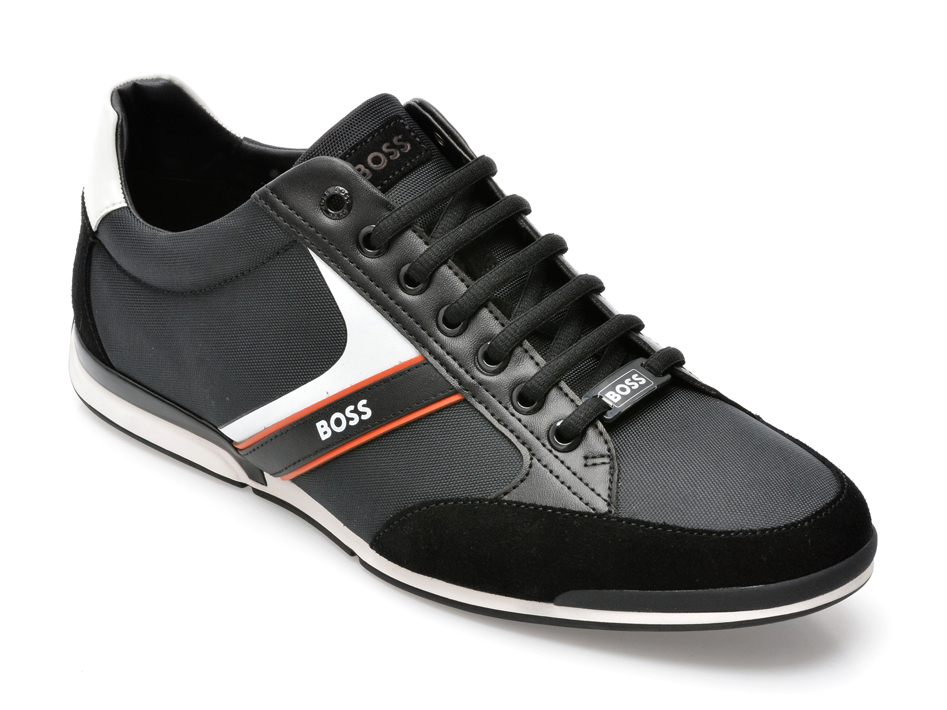 Pantofi sport HUGO BOSS negri, 1235, din material textil si piele naturala /barbati/pantofi /barbati/pantofi