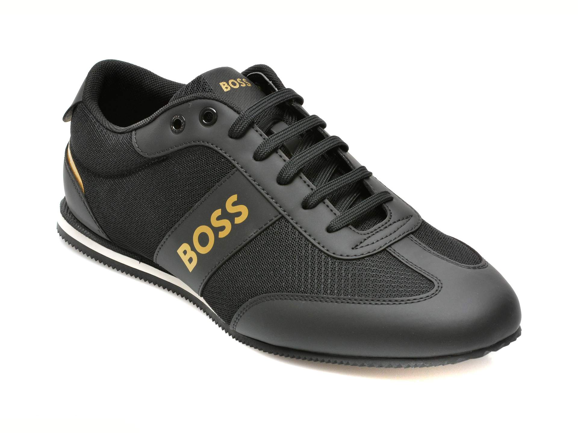 Pantofi sport HUGO BOSS negri, 180, din material textil si piele ecologica /barbati/pantofi