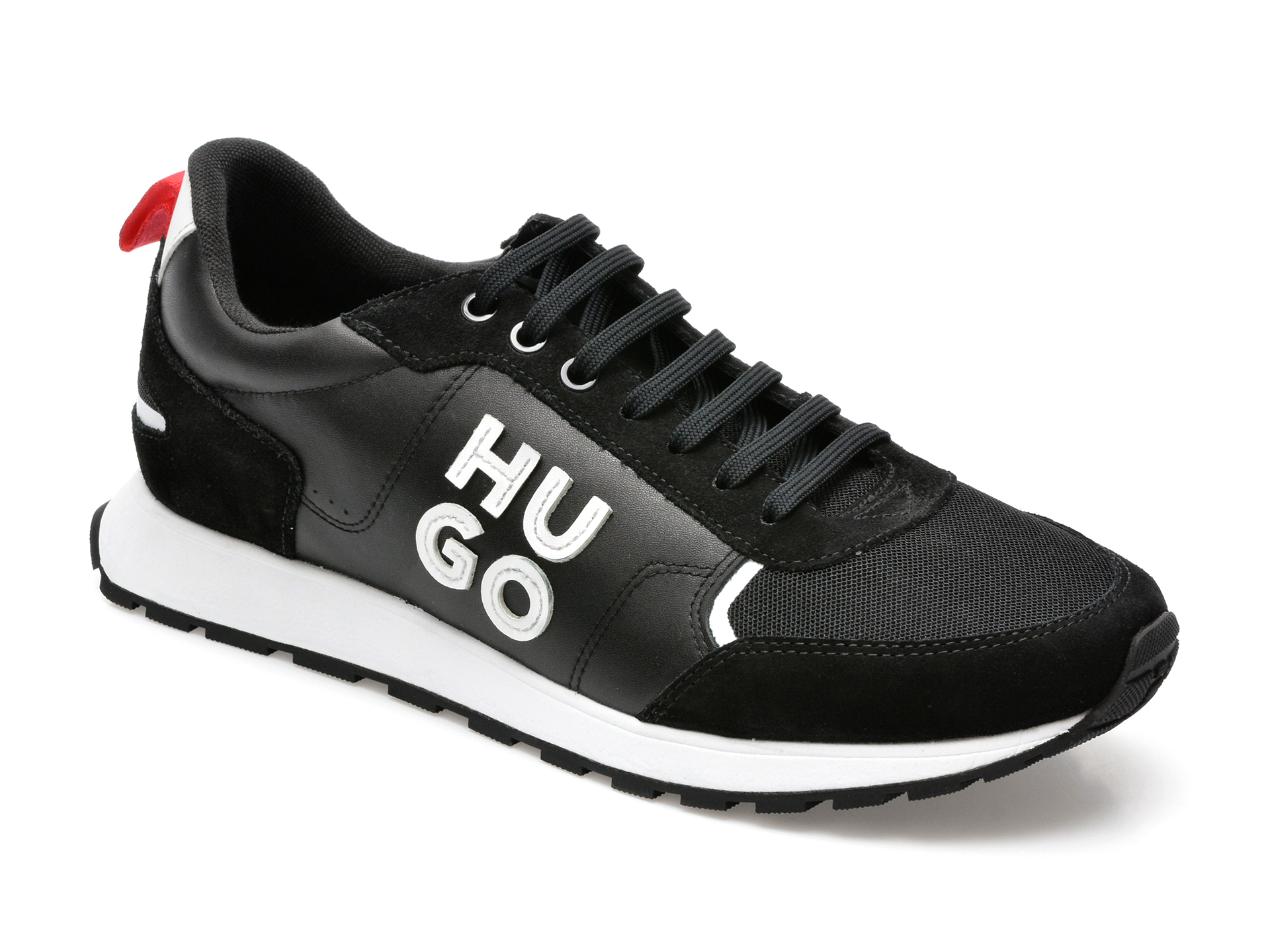 Pantofi sport HUGO BOSS negri, 303, din piele ecologica si material textil /barbati/pantofi