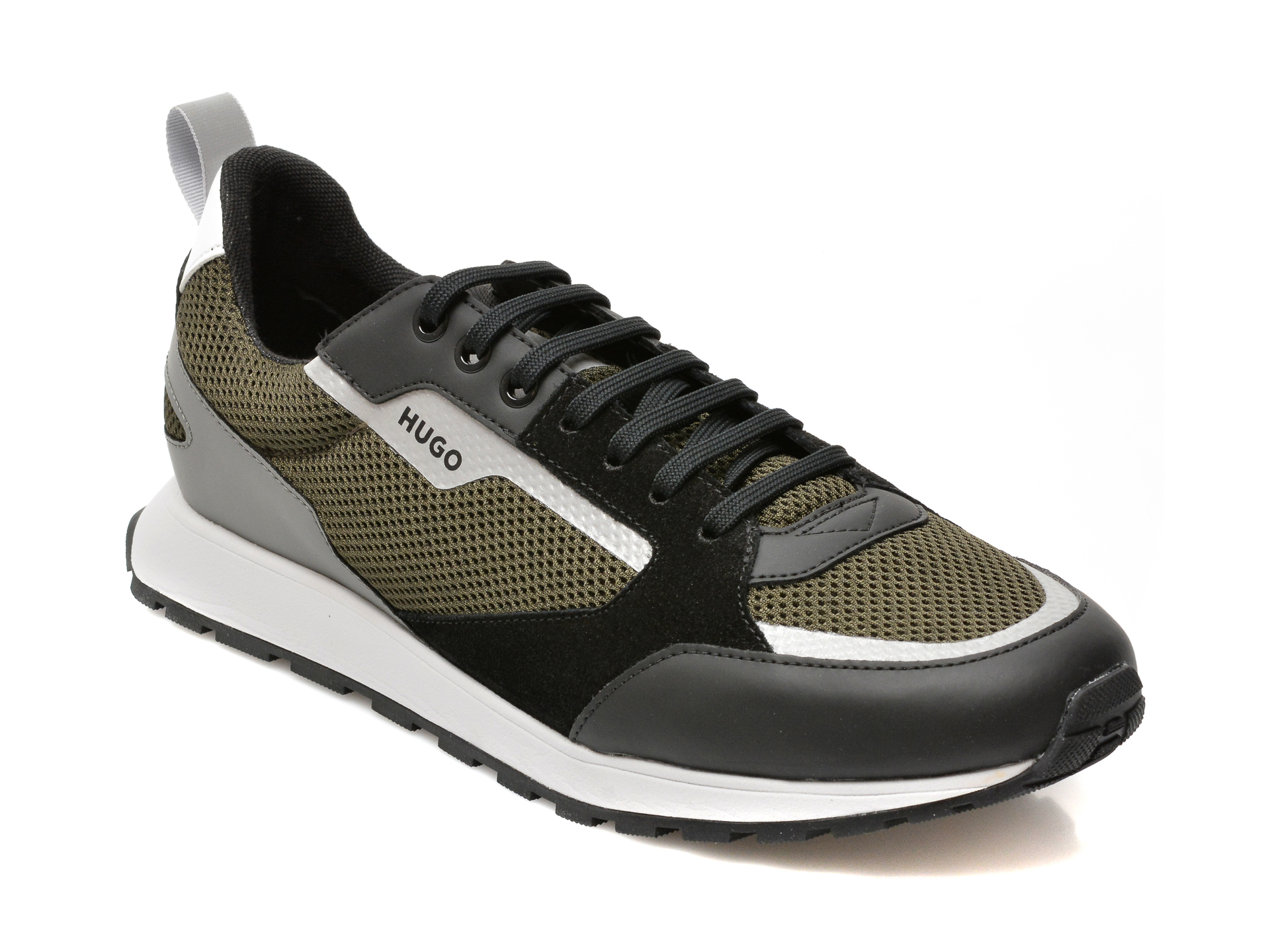 Pantofi sport HUGO BOSS negri, 360, din material textil si piele naturala Hugo Boss