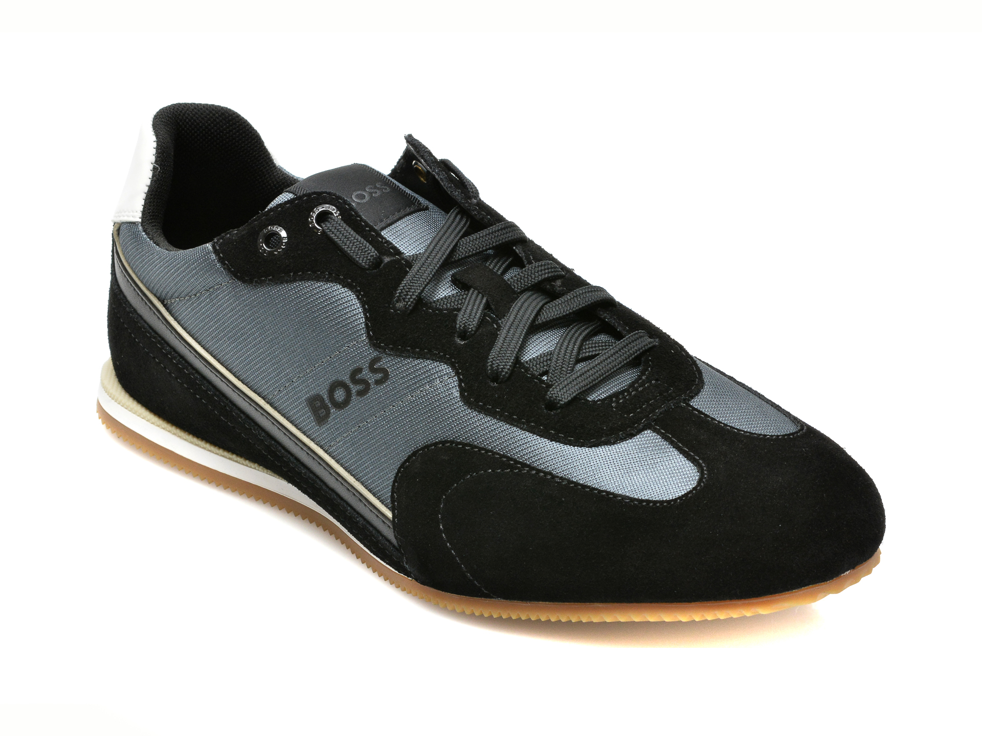Pantofi sport HUGO BOSS negri, 4551, din material textil si piele ecologica 2023 ❤️ Pret Super Black Friday otter.ro imagine noua 2022