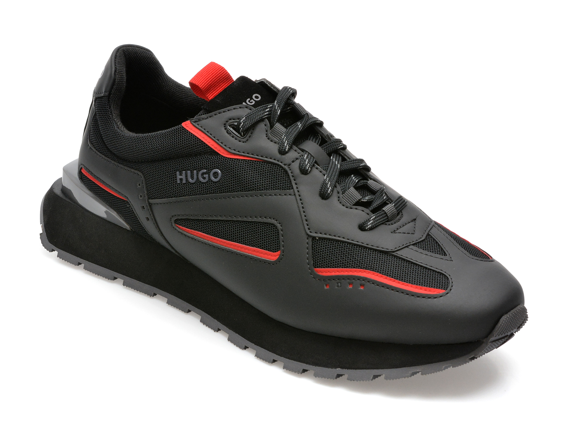 Pantofi sport HUGO BOSS negri, 463, din material textil si piele ecologica imagine reduceri black friday 2021 Hugo Boss