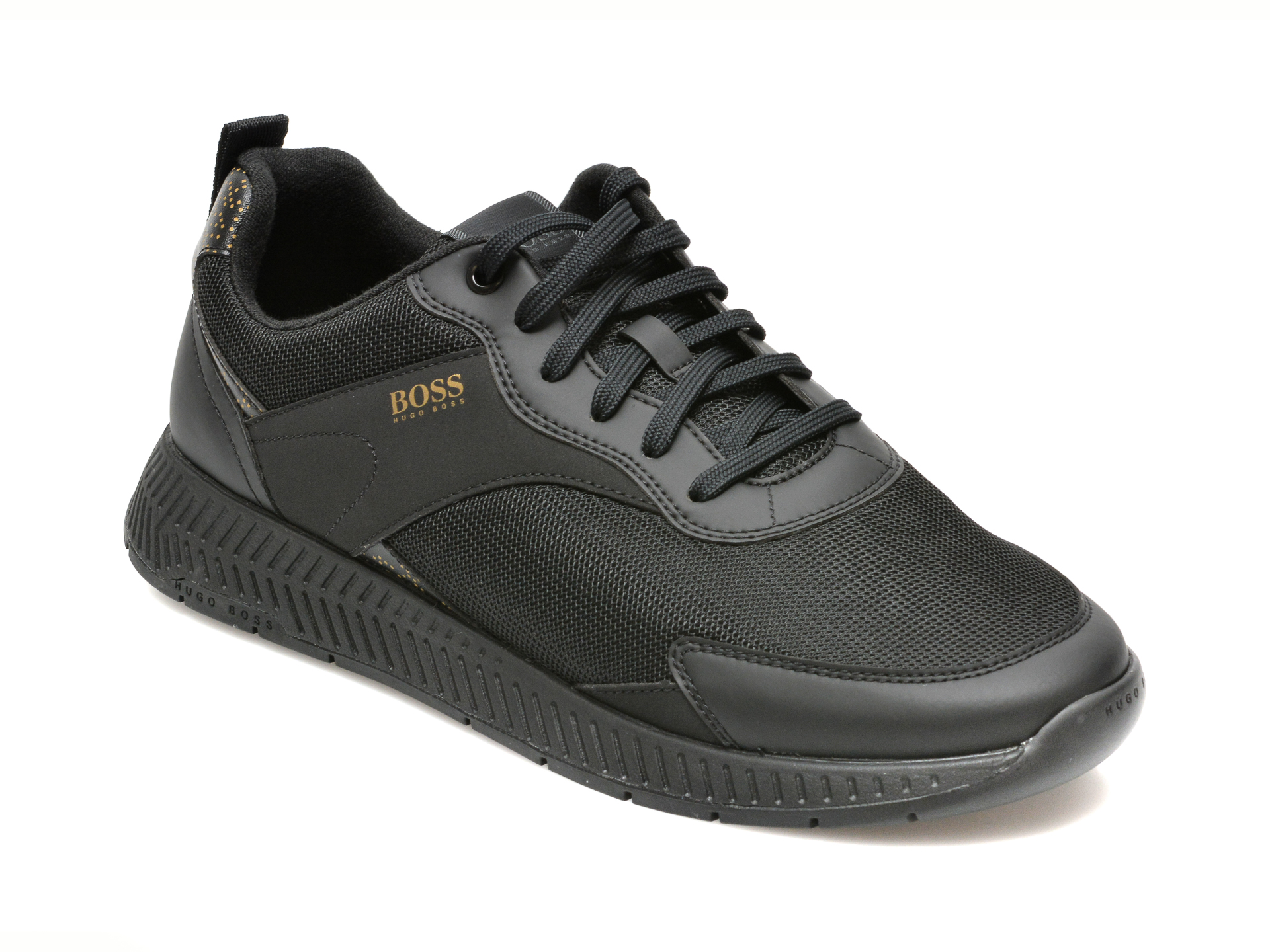 Pantofi sport HUGO BOSS negri, 5316, din material textil Hugo Boss imagine 2022 13clothing.ro