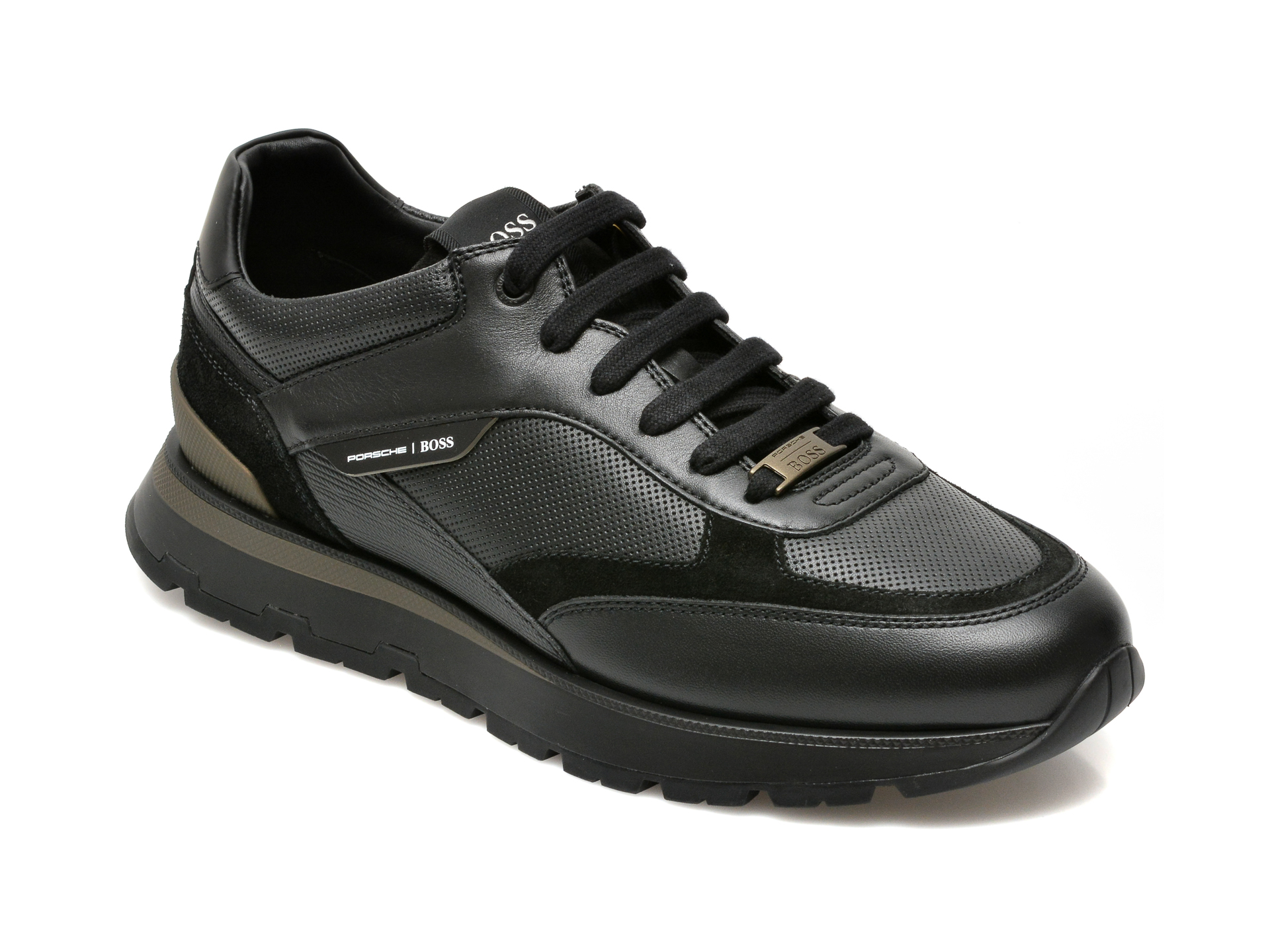 Pantofi sport HUGO BOSS negri, 536, din piele naturala 2023 ❤️ Pret Super otter.ro imagine noua 2022