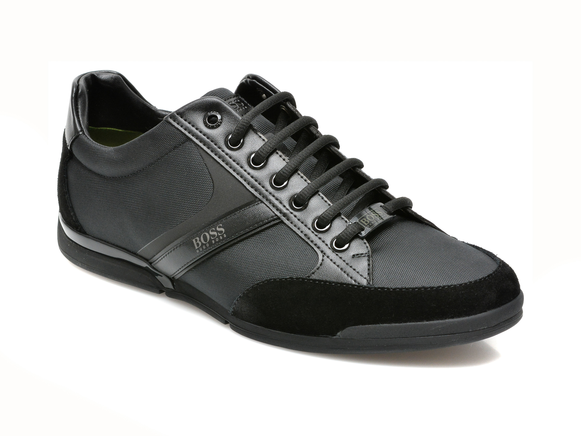 Pantofi sport HUGO BOSS negri, 7672, din material textil si piele ecologica Hugo Boss