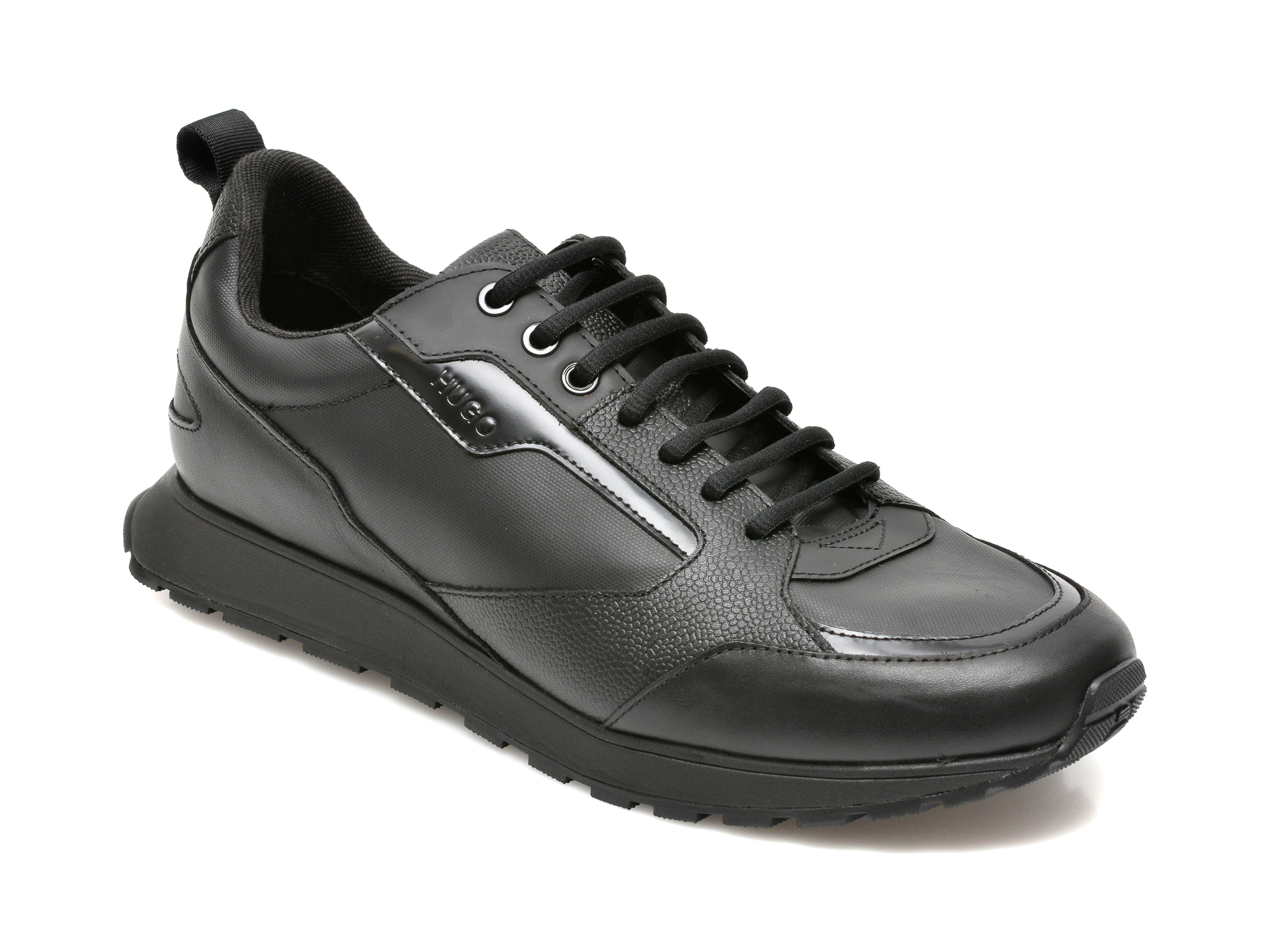 Pantofi sport HUGO BOSS negri, 9318, din piele naturala 2023 ❤️ Pret Super otter.ro imagine noua 2022