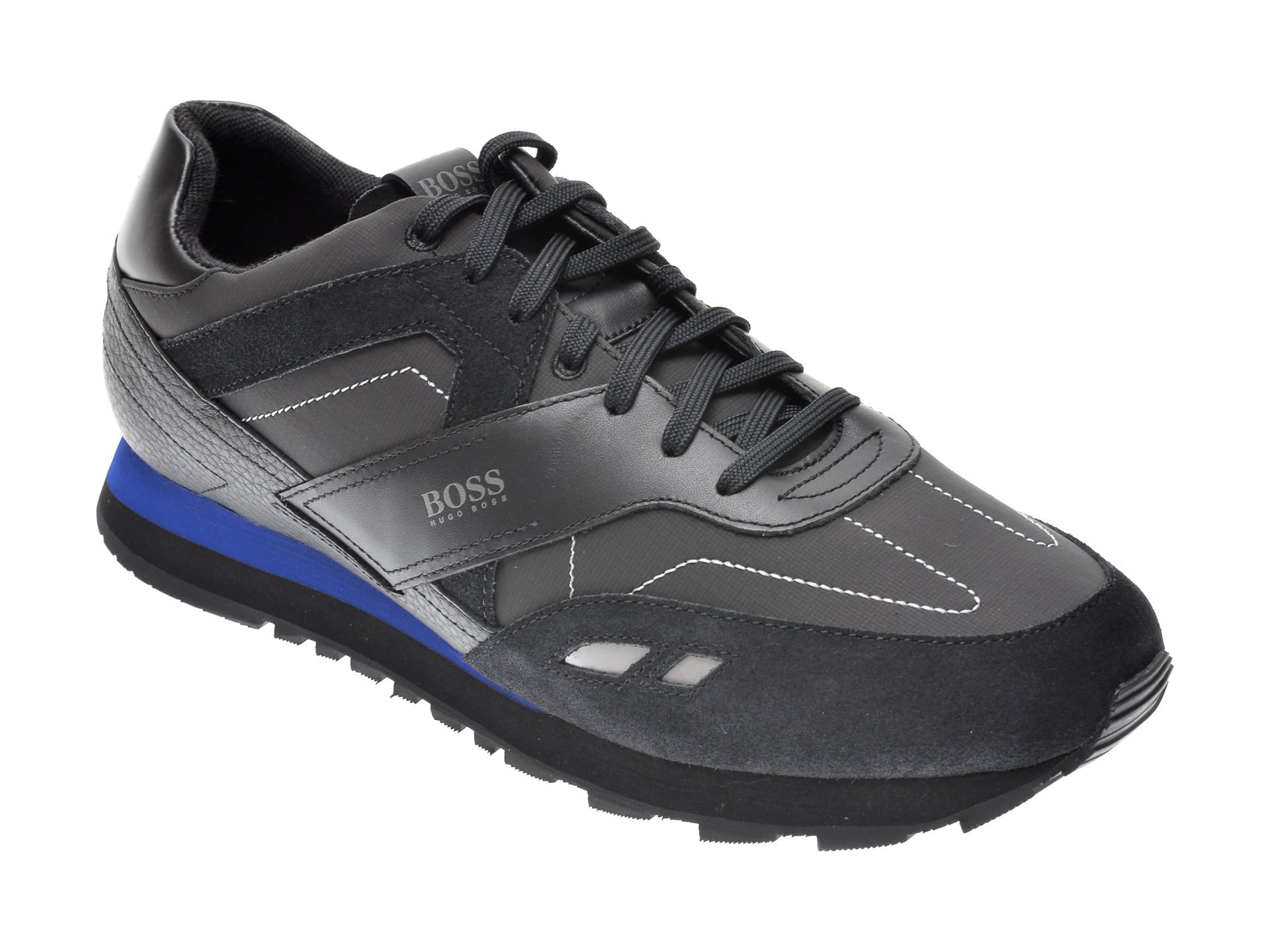 Pantofi sport HUGO BOSS negri, 9540, din material textil si piele intoarsa imagine