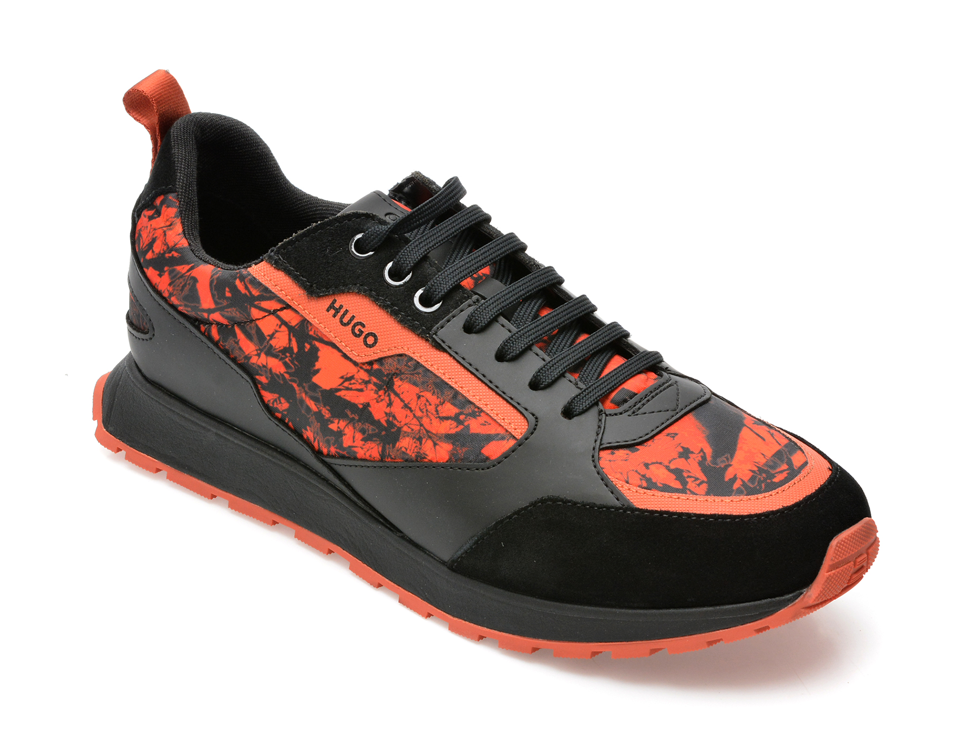 Pantofi sport HUGO BOSS portocalii, 318, din material textil si piele ecologica HUGO BOSS HUGO BOSS