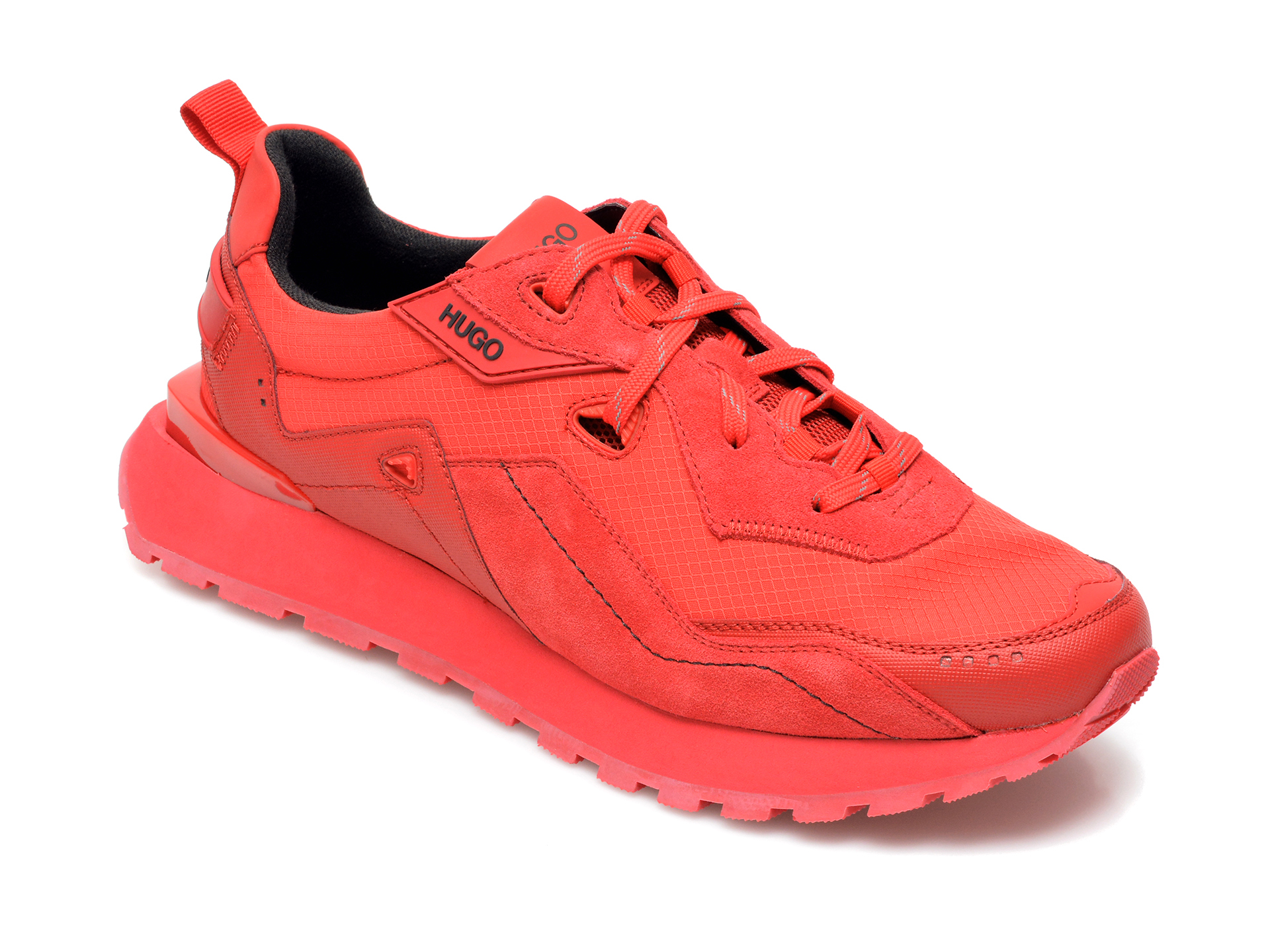 Pantofi sport HUGO BOSS rosii, 5689, din material textil si piele intoarsa Hugo Boss