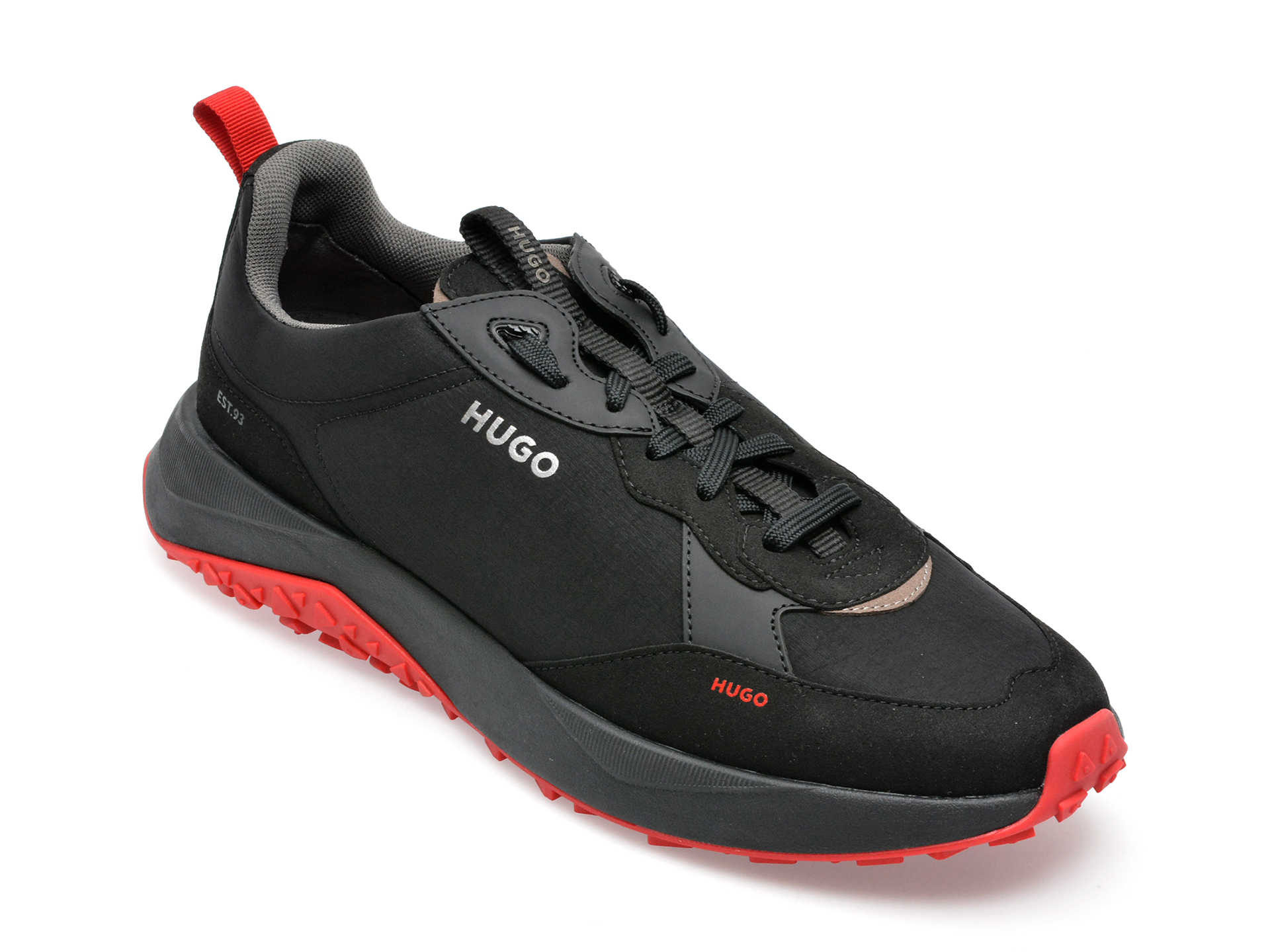 Pantofi sport HUGO negri, 3146, din material textil /barbati/pantofi imagine super redus 2022
