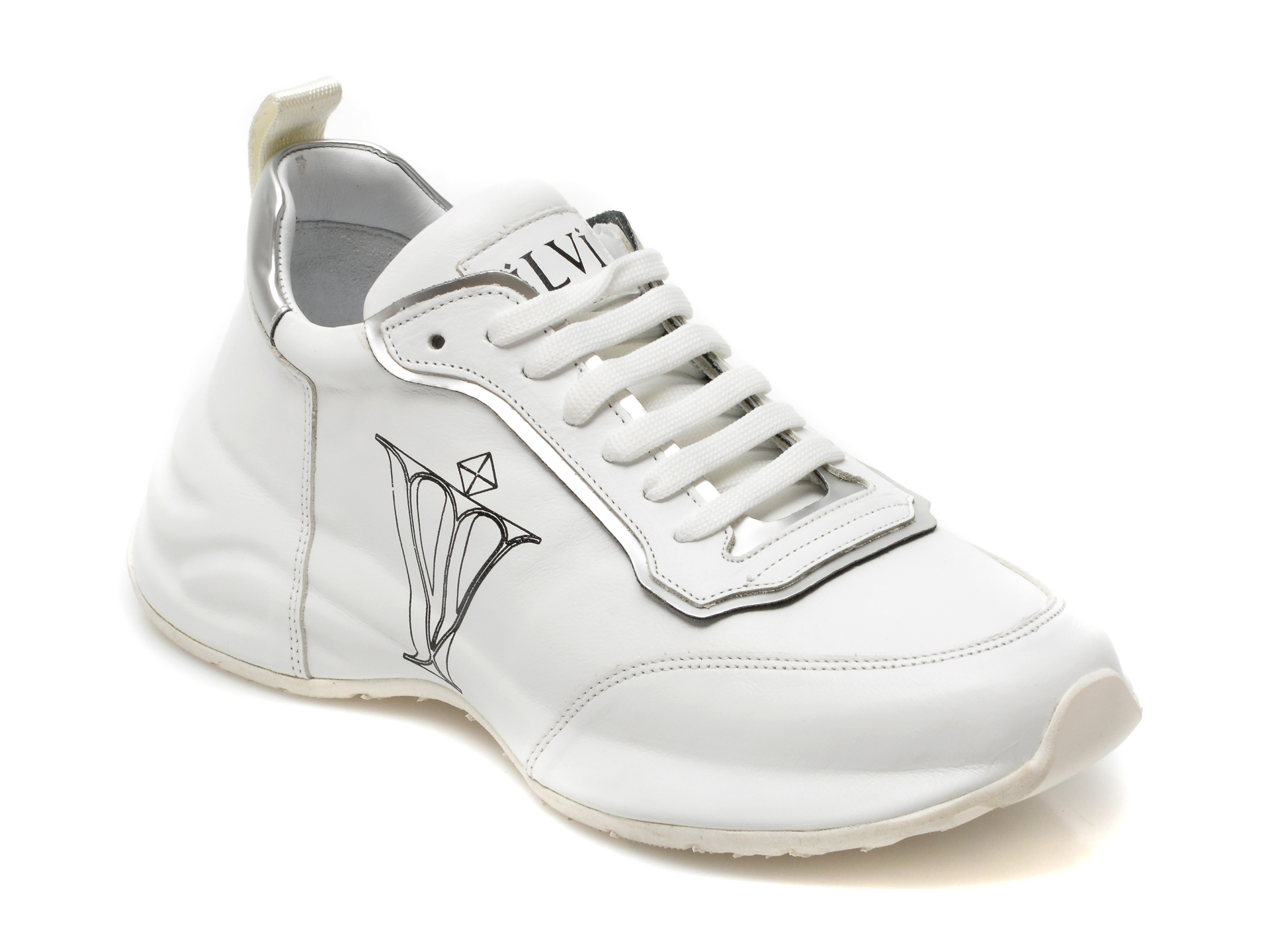 Pantofi sport ILVI albi, 191, din piele naturala /femei/pantofi