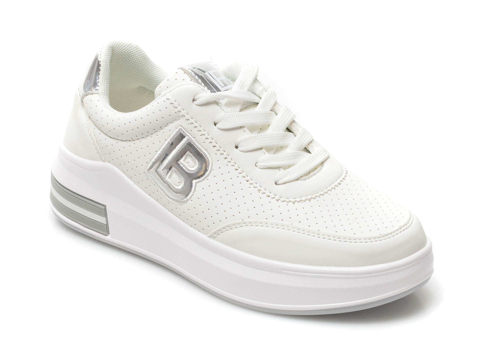 Pantofi sport LAURA BIAGIOTTI albi, 7503, din piele ecologica /femei/pantofi imagine noua