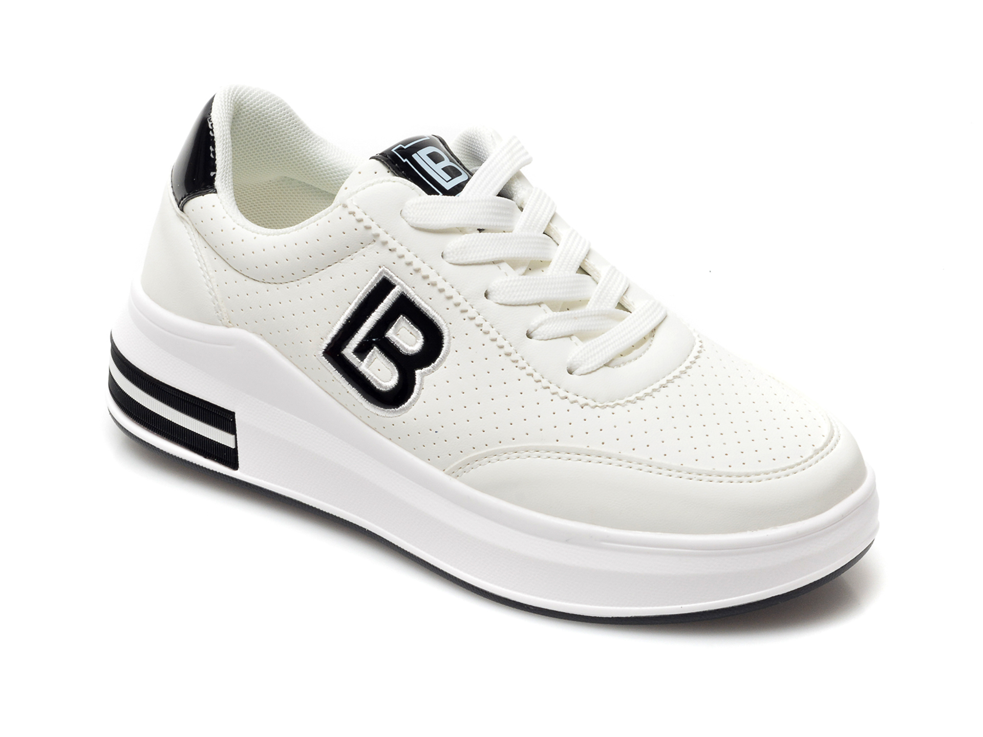 Pantofi sport LAURA BIAGIOTTI albi, 7503, din piele ecologica Laura Biagiotti