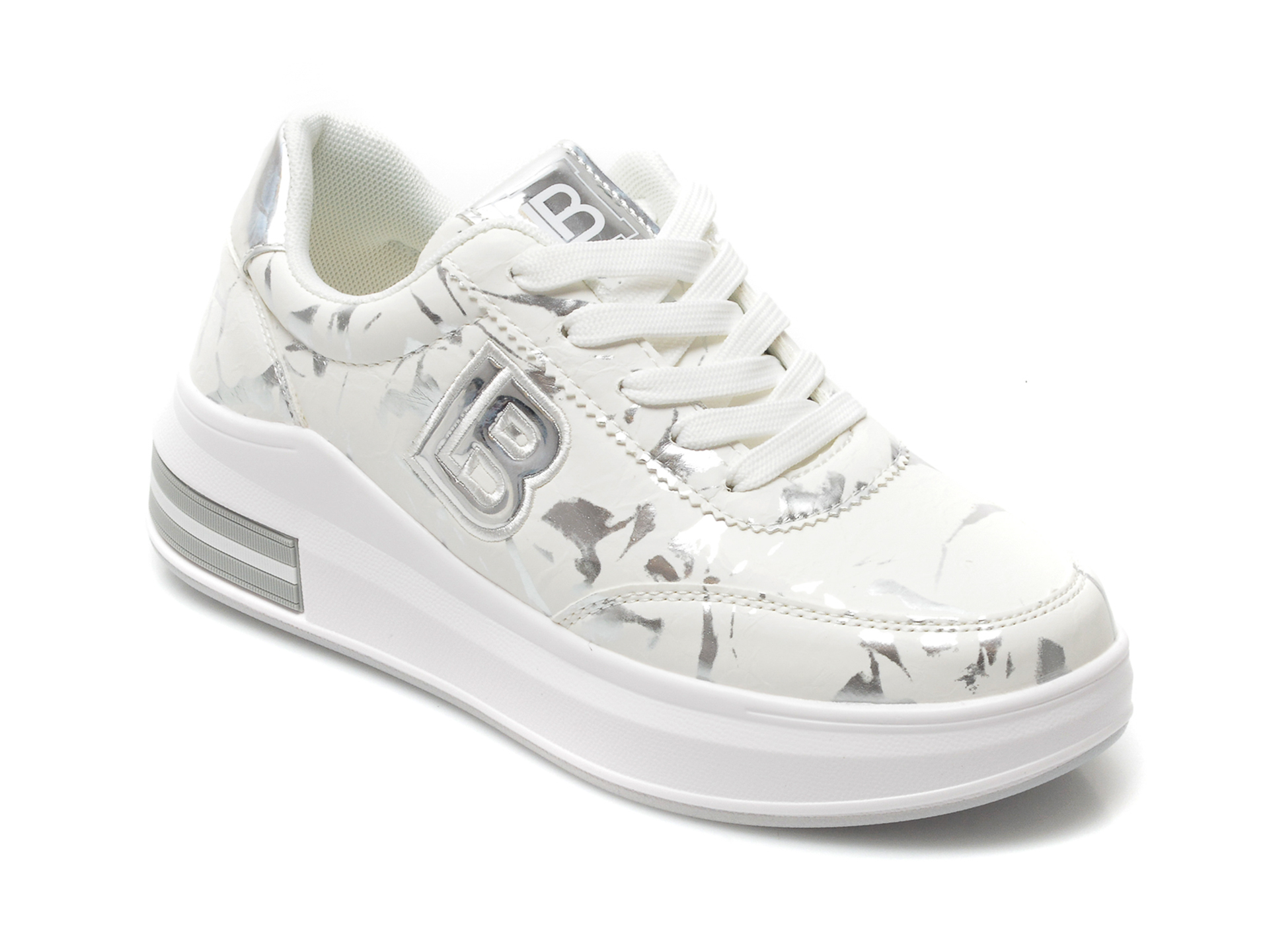 Pantofi sport LAURA BIAGIOTTI albi, 7504, din piele ecologica Laura Biagiotti