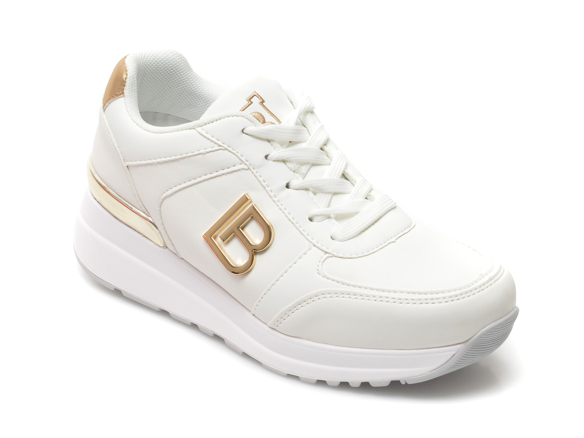 Pantofi sport LAURA BIAGIOTTI albi, 7508, din piele ecologica Laura Biagiotti