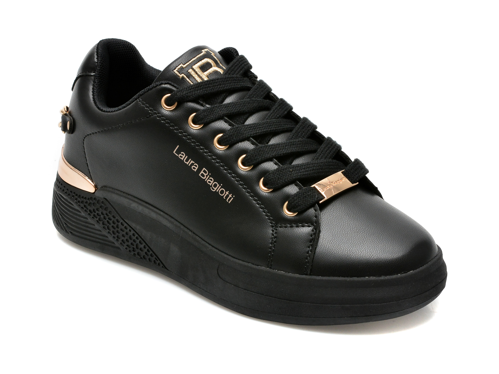 Pantofi sport LAURA BIAGIOTTI negri, 7805, din piele ecologica /femei/pantofi imagine super redus 2022